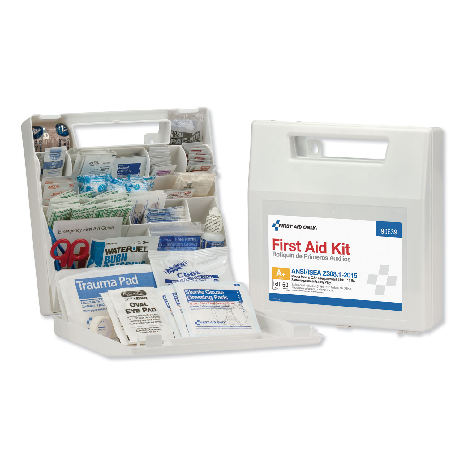 FAO90639 First Aid Only ANSI Class A+ First Aid Kit for 50 People Zuma