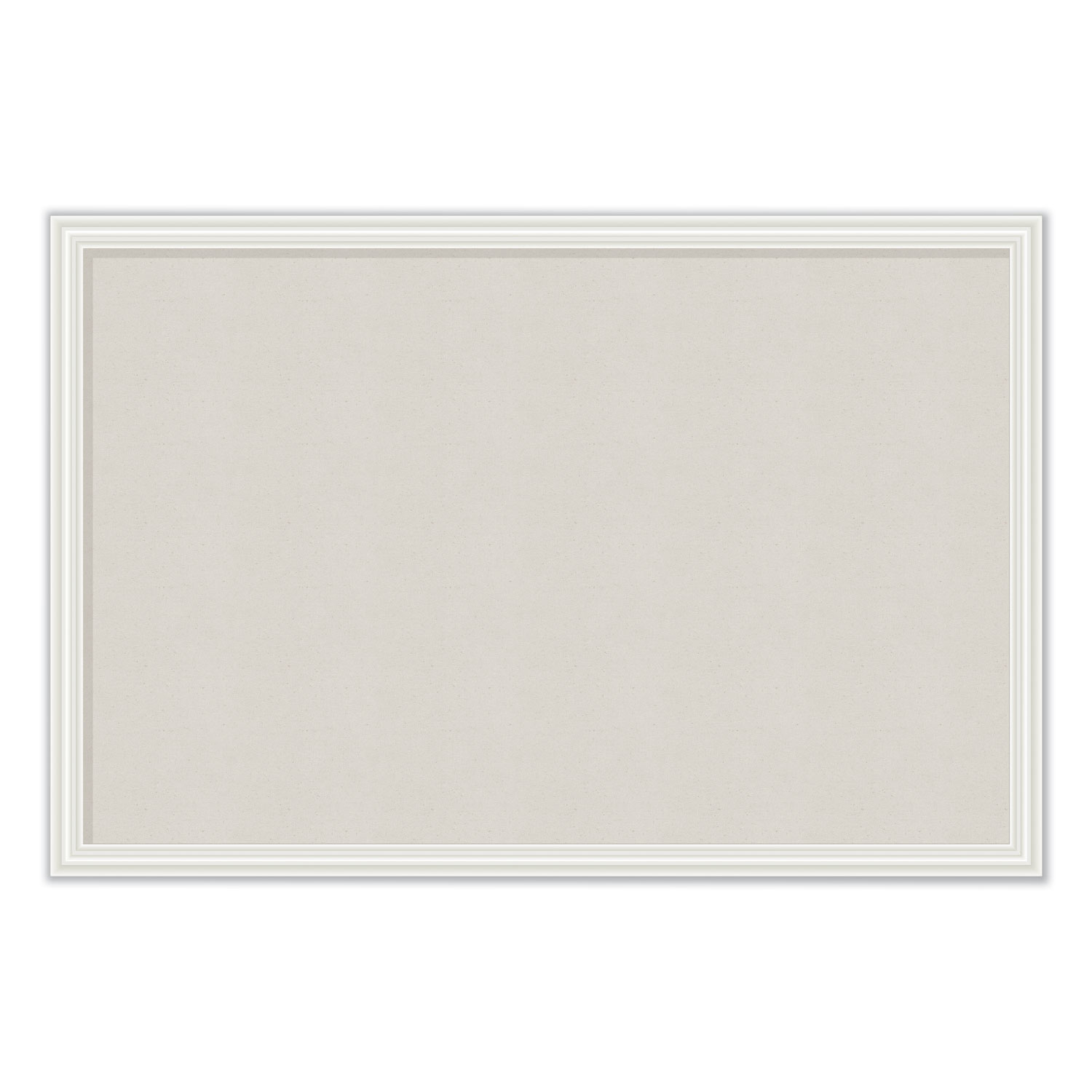 Linen Bulletin Board with Décor Frame, 30 x 20, Natural Surface, White