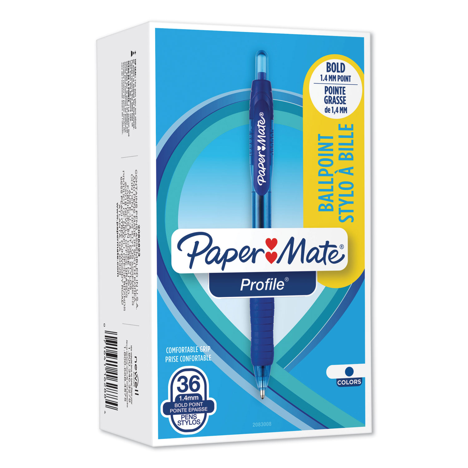 Paper Mate 1921067 Profile Retractable Ballpoint Pen Value Pack, 1.4mm, Black Ink, Smoke Barrel