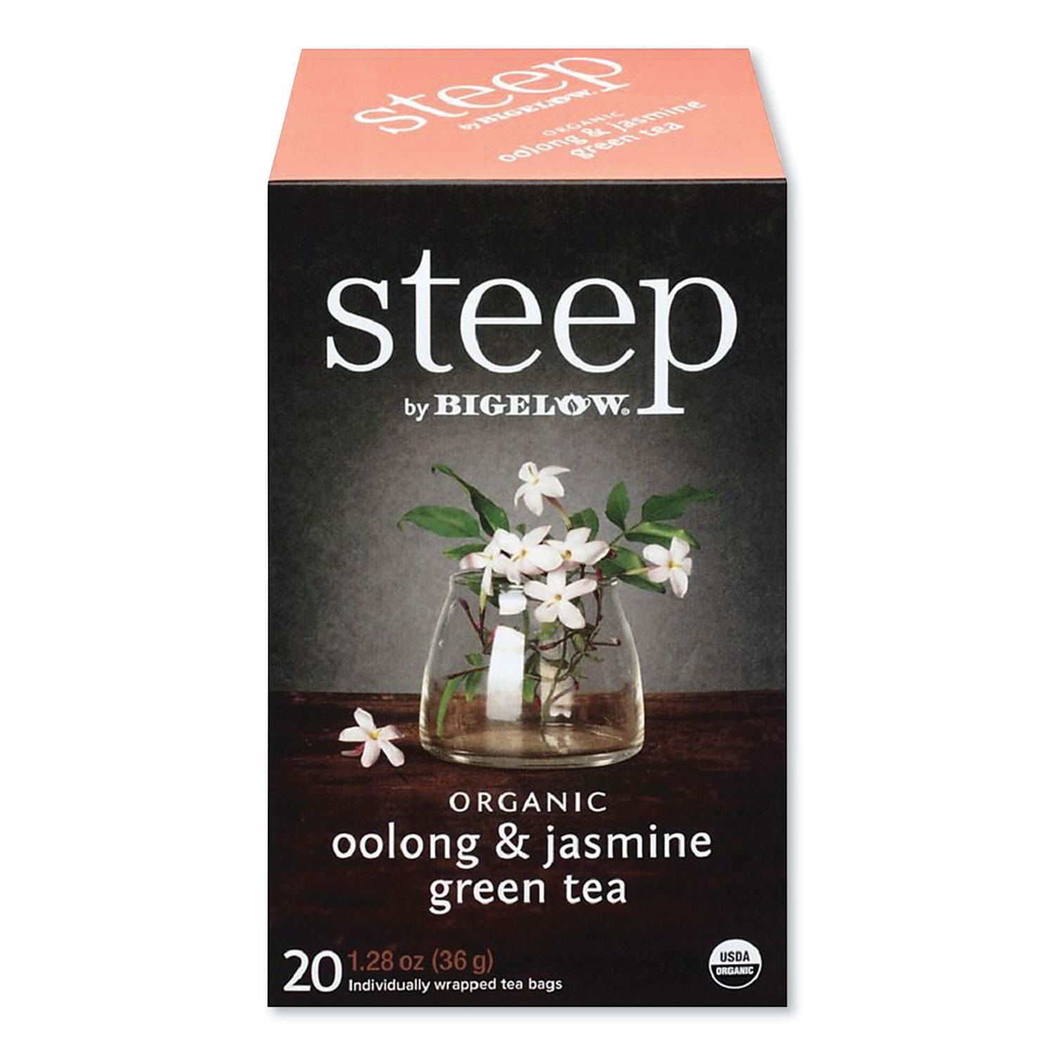 Bigelow® Steep Tea, Oolong and Jasmine Green, 0.06 oz Tea Bag, 20/Box