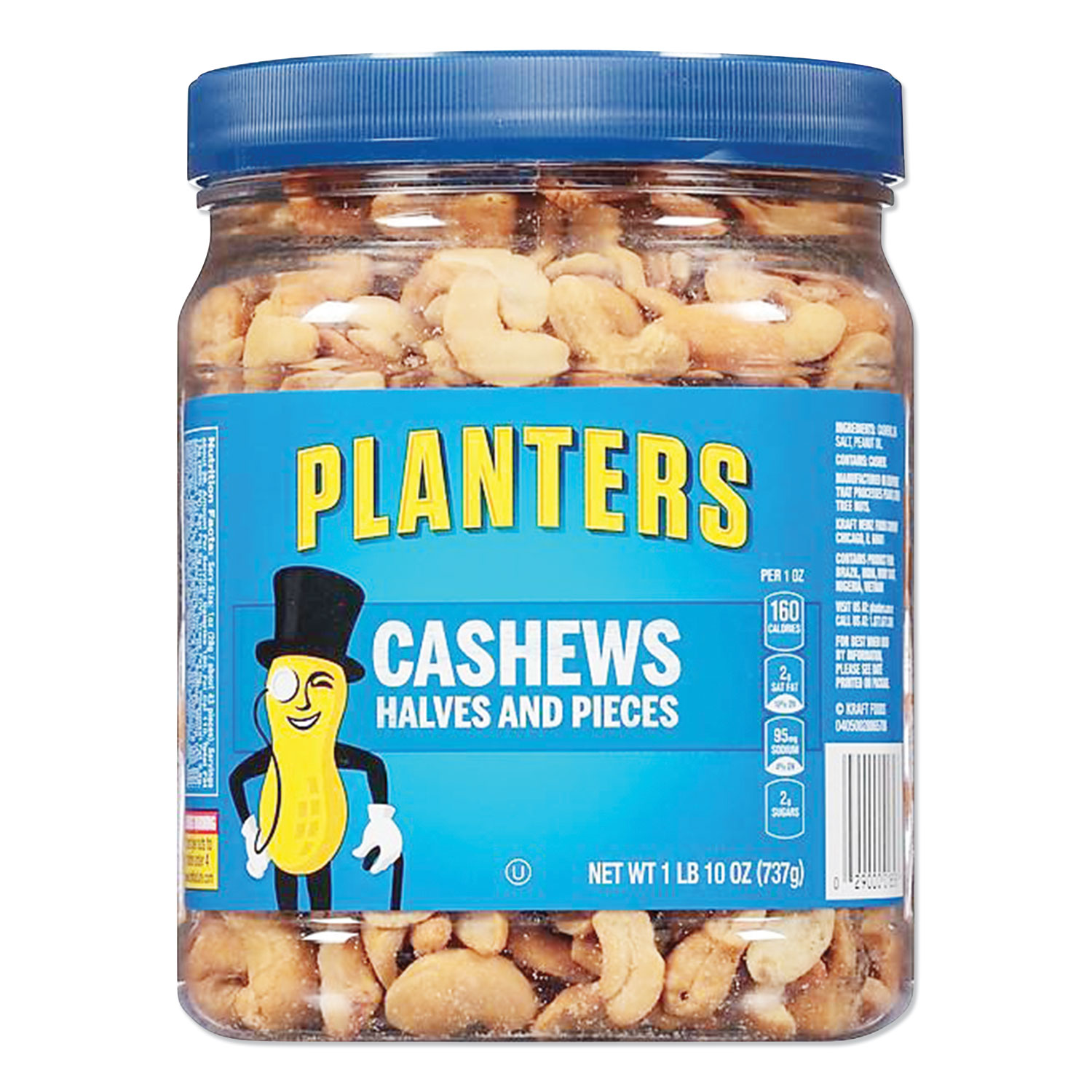 Salted Cashew Halves and Pieces, 26 oz Canister Zuma