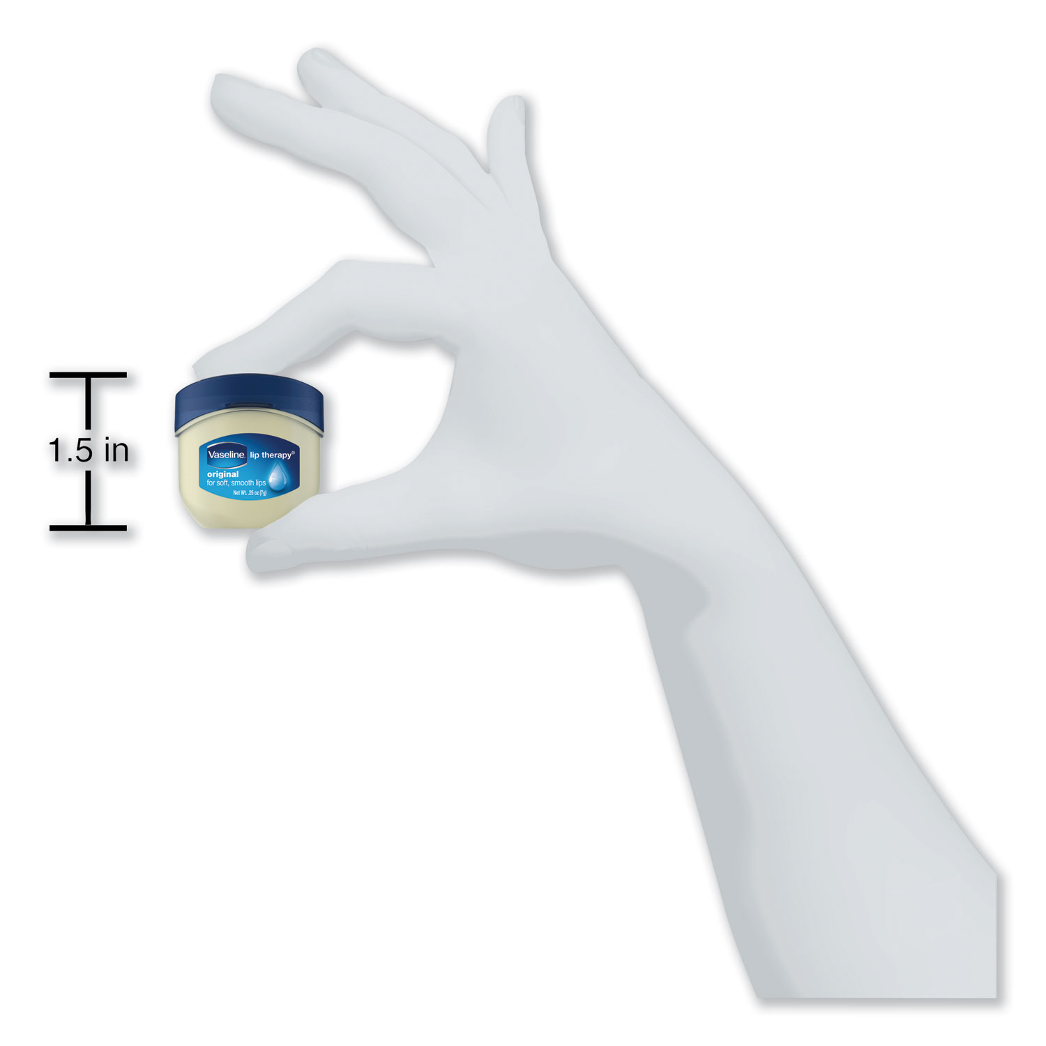 Vaseline® Lip Therapy, Original, 0.25 oz, Plastic FlipTop Container