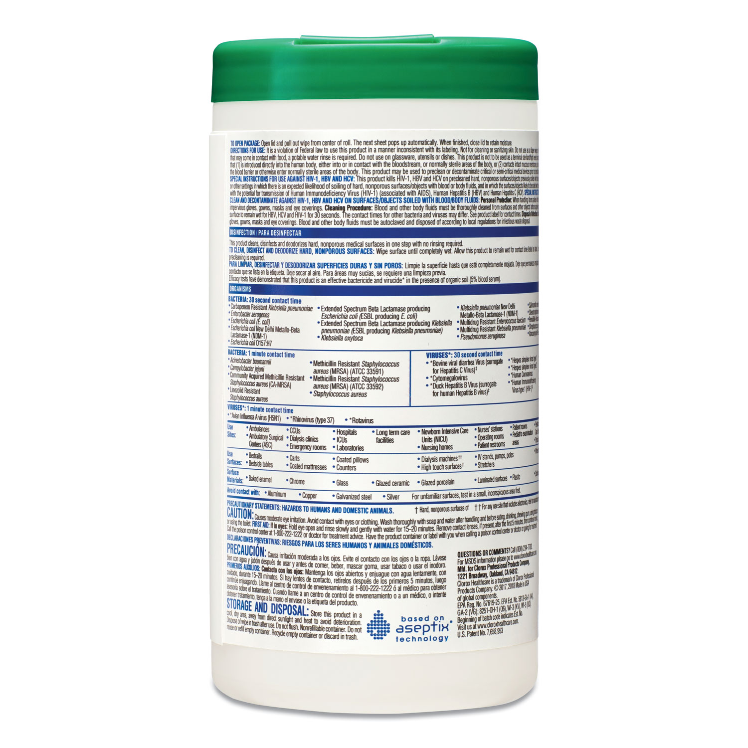 Clorox Healthcare® Hydrogen Peroxide Cleaner Disinfectant Wipes, 9 x 6.