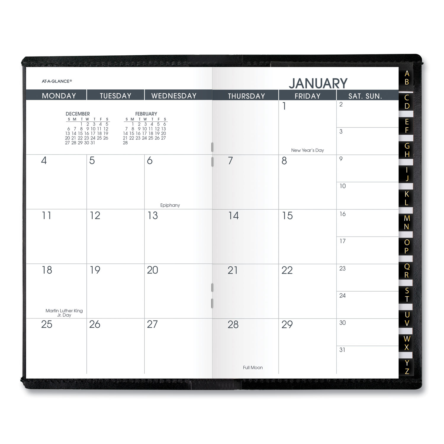 Pocket-Size Monthly Planner, 6 X 3.5, Black Cover, 13-Month (Jan To Jan):  2022 To 2023 - Valdes Supply