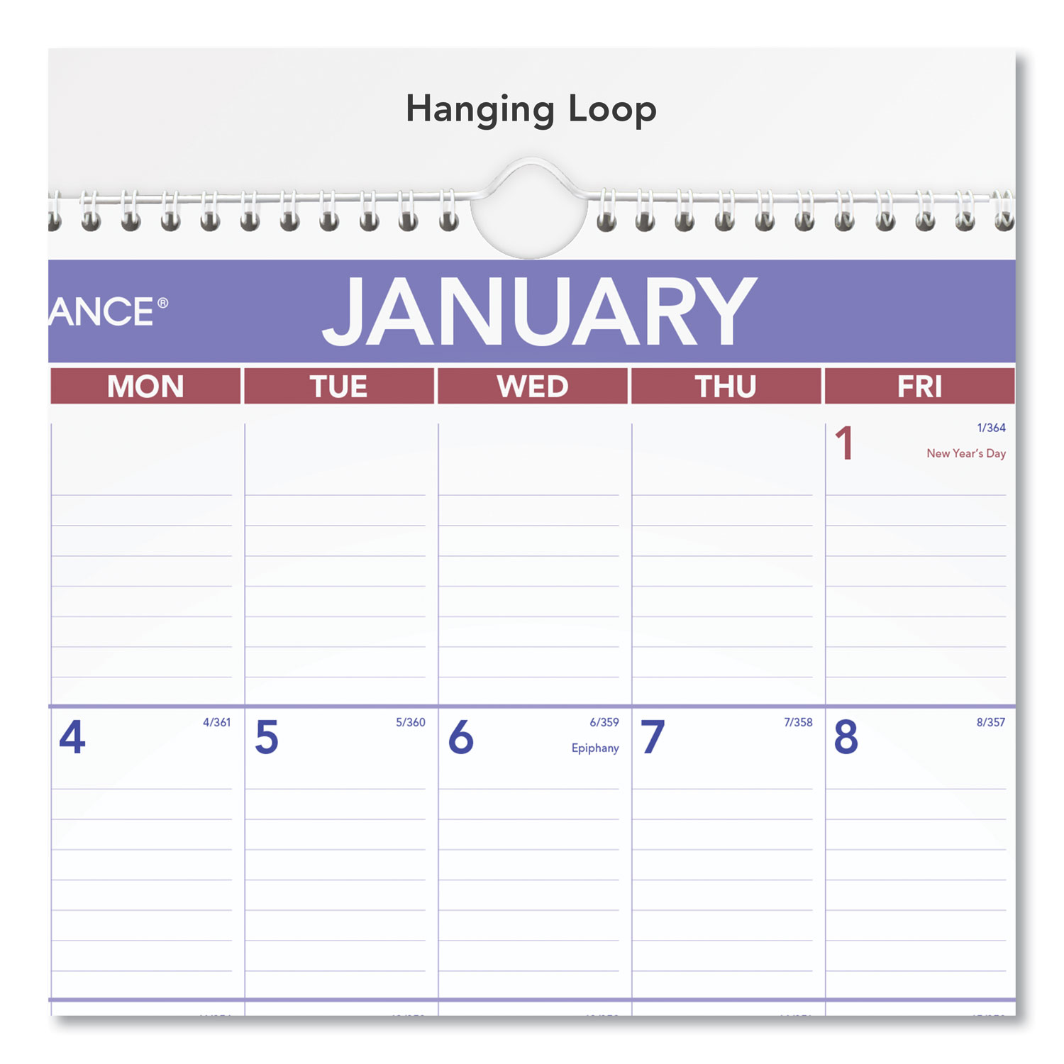 Erasable Wall Calendar, 12 x 17, White Sheets, 12Month (Jan to Dec) 2024 BOSS Office and