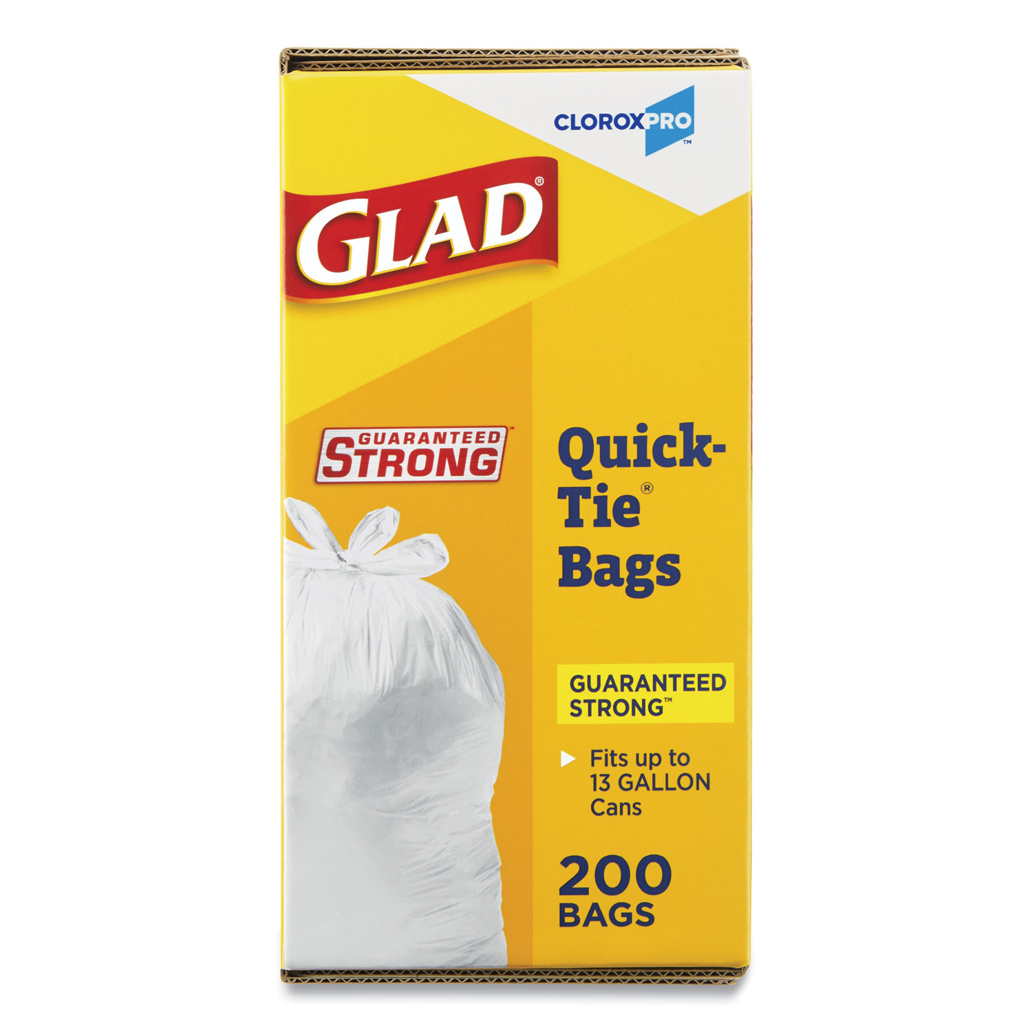 Glad® Tall Kitchen QuickTie Bags, 13 gal, 0.66 mil, 23.75" x 28