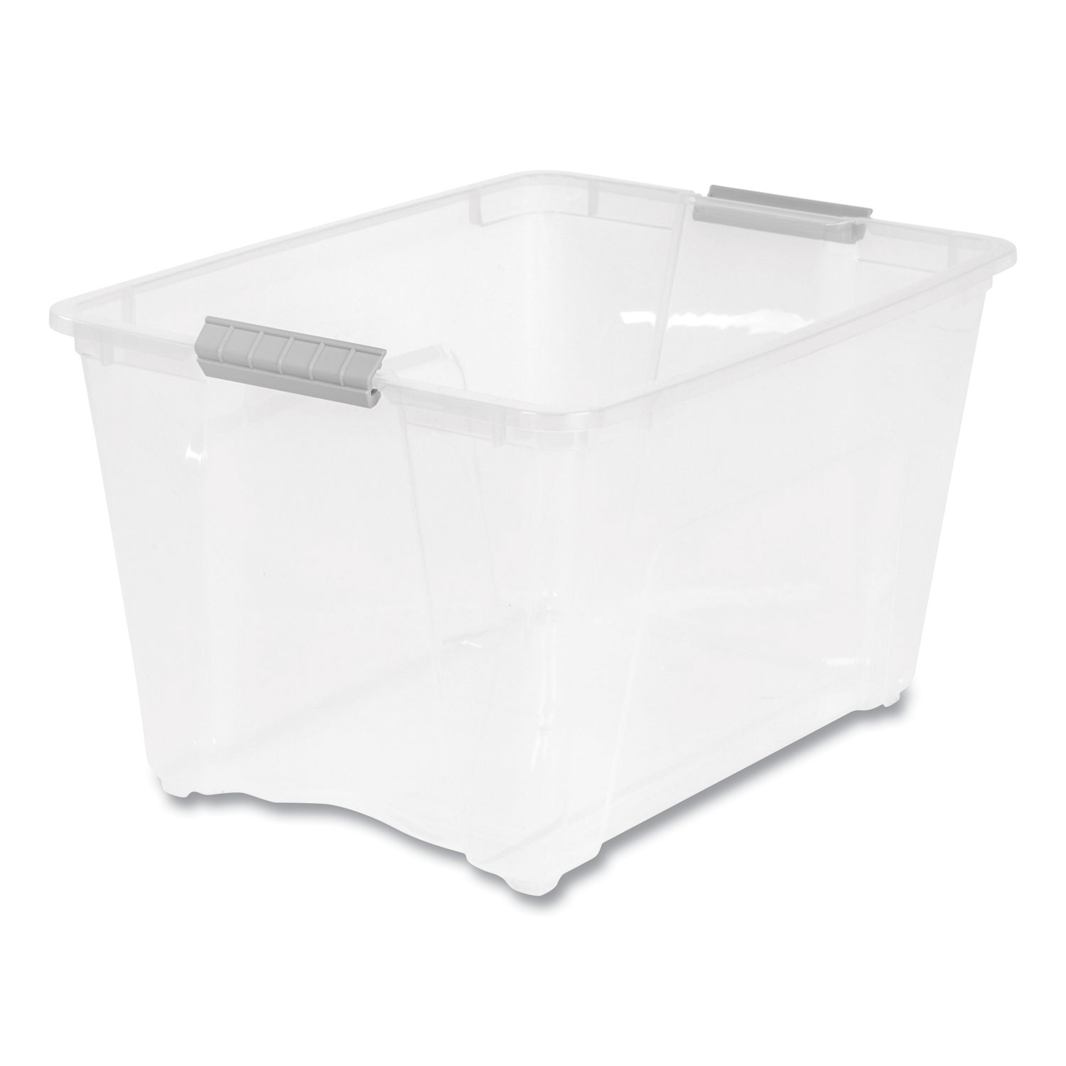 Stack and Pull Latching Flat Lid Storage Box, 13.5 gal, 22" x 16.5" x