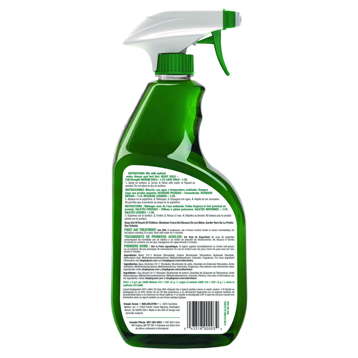 Industrial Cleaner and Degreaser, Concentrated, 24 oz Spray Bottle JAD