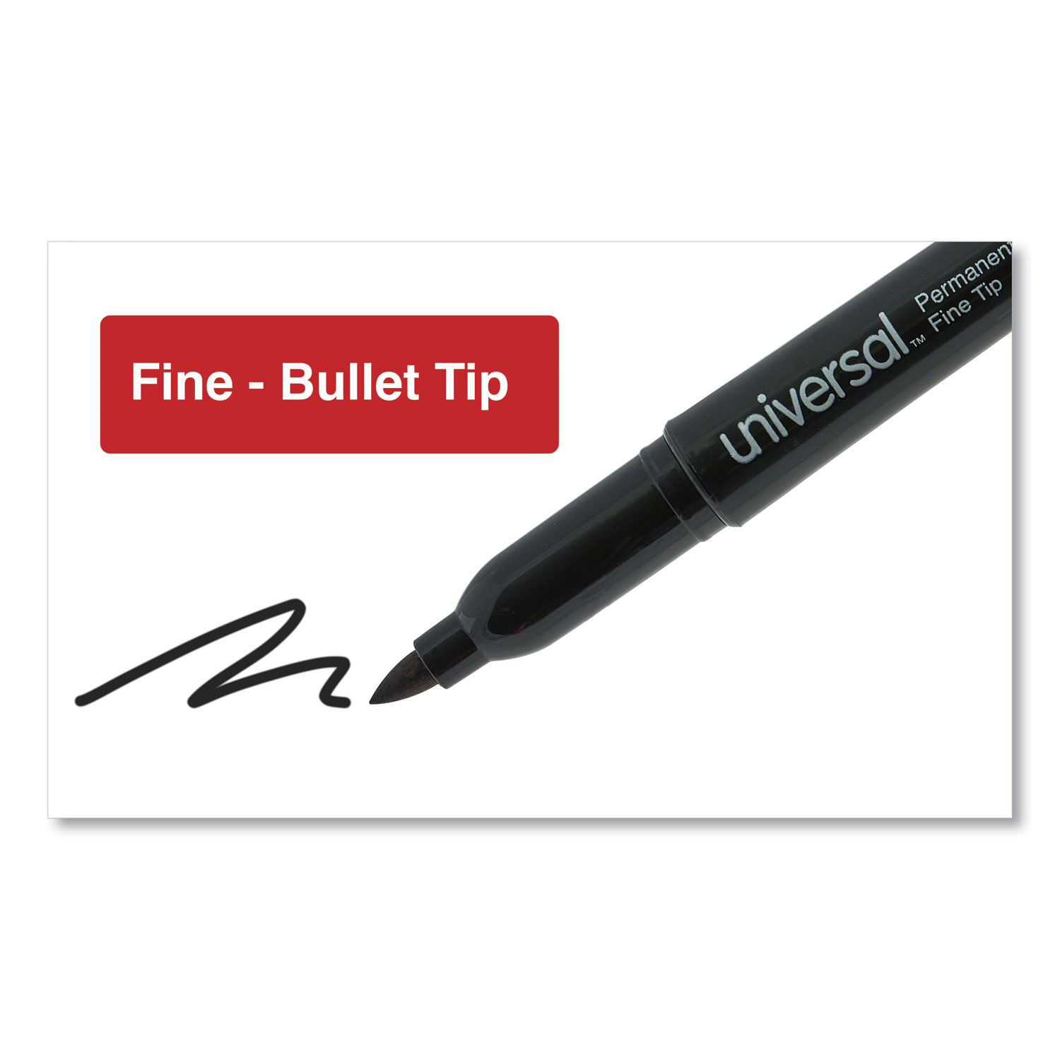 PenStyle Permanent Marker, Fine Bullet Tip, Black, Dozen BOSS Office