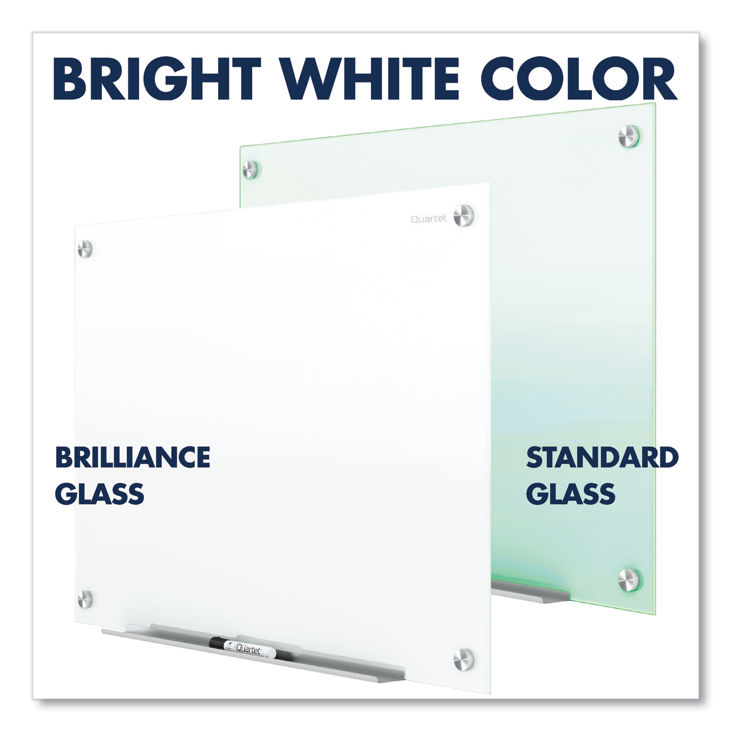 Brilliance Glass DryErase Boards, 48 x 36, White Surface Zuma