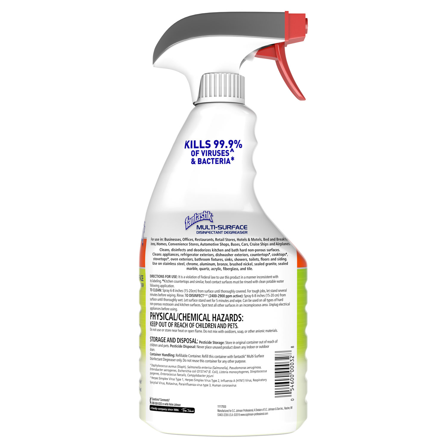 MultiSurface Disinfectant Degreaser, Herbal, 32 oz Spray Bottle, 8