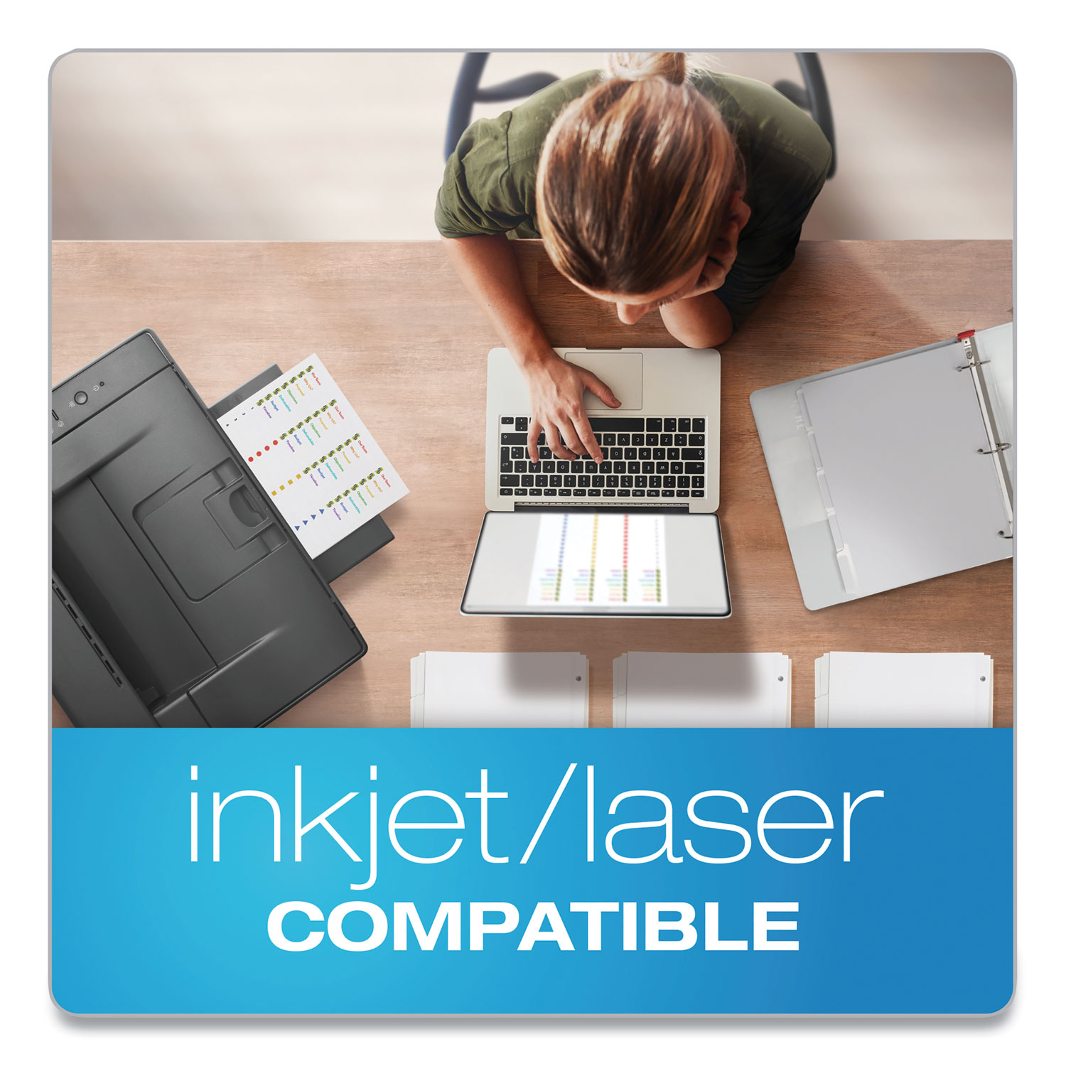 Custom Label Tab Dividers with SelfAdhesive Tab Labels, 5Tab, 11 x 8.