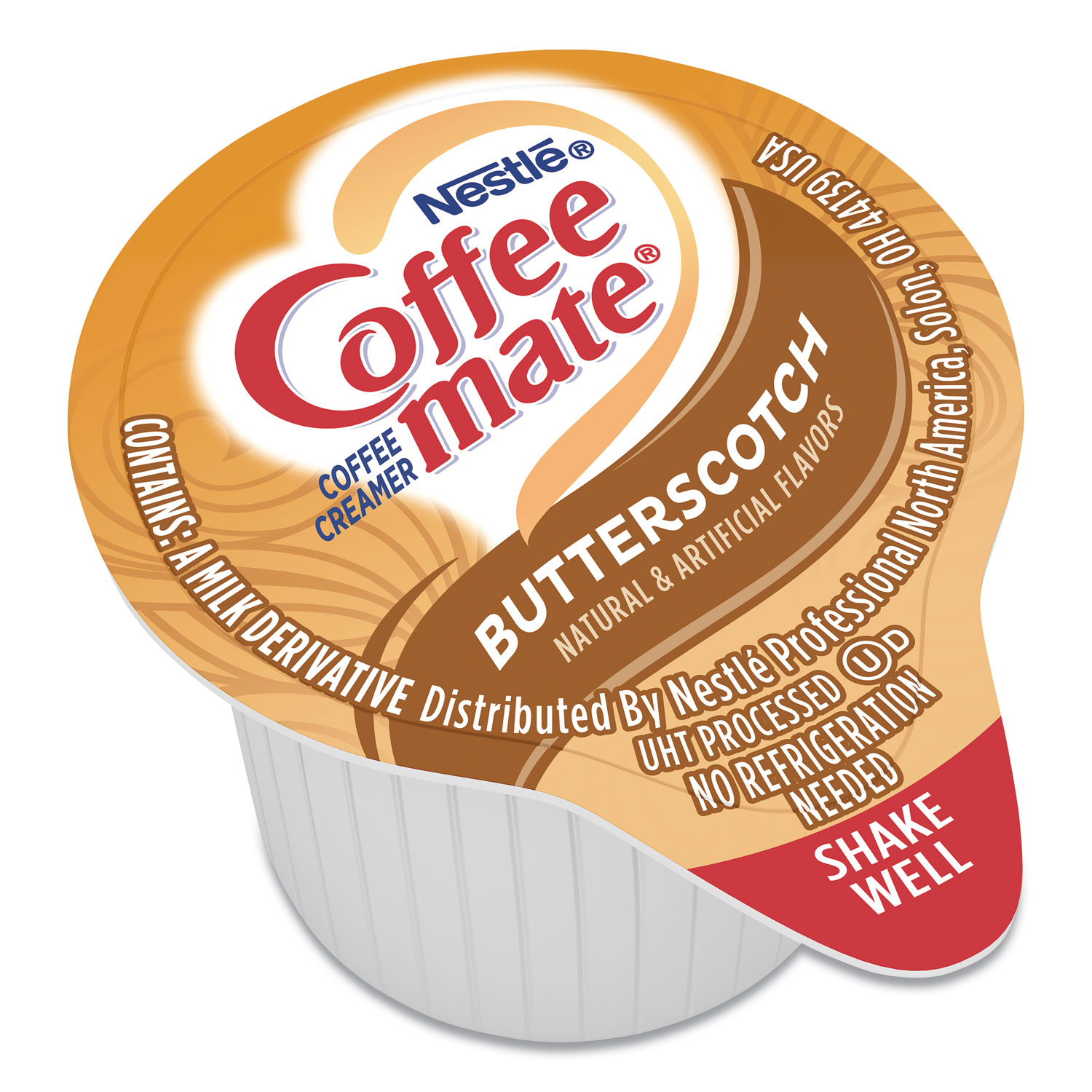 Coffee mate® Liquid Coffee Creamer, Butterscotch, 0.38 oz Mini Cups, 50
