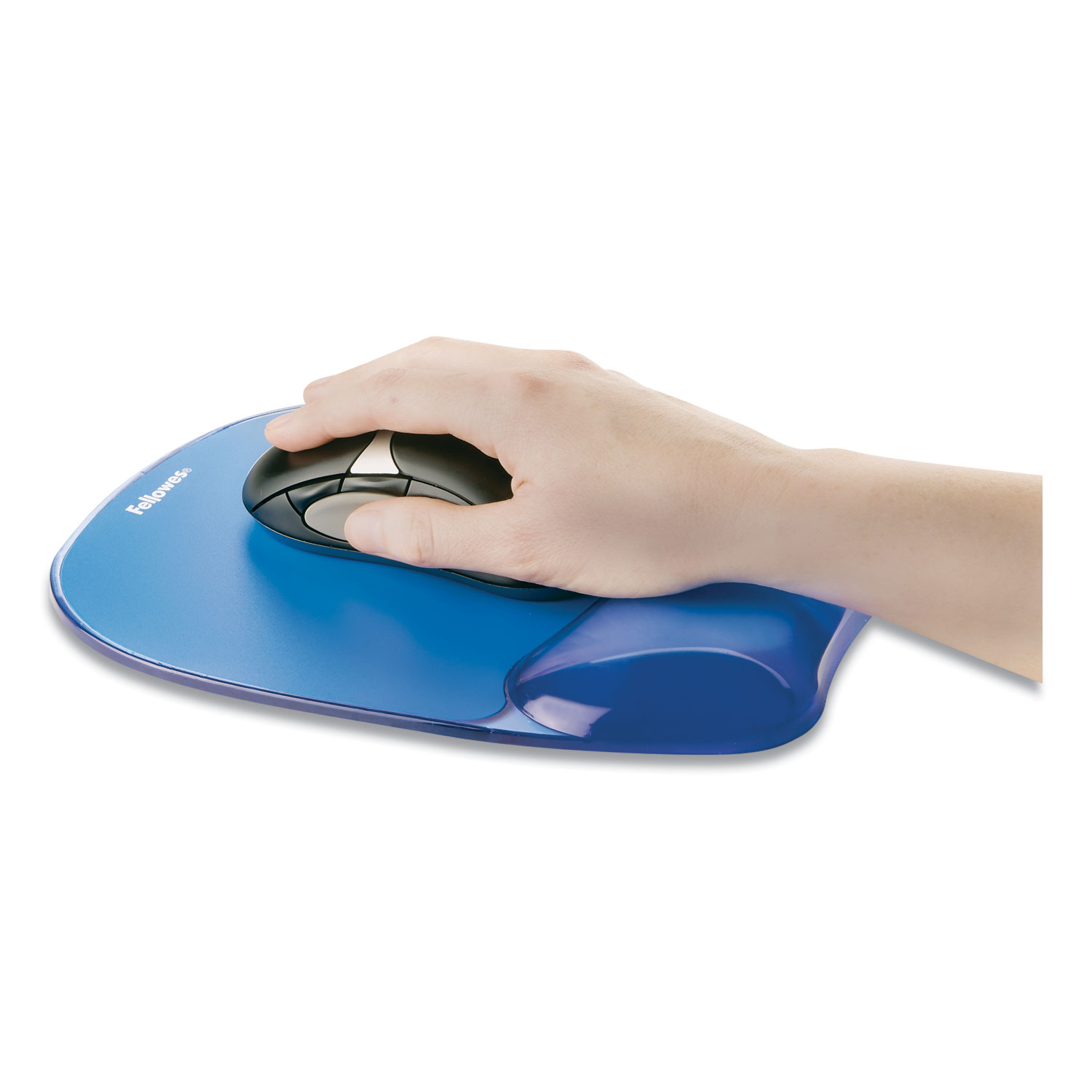 FEL91141 Fellowes Gel Crystals Mouse Pad w/Wrist Rest Zuma