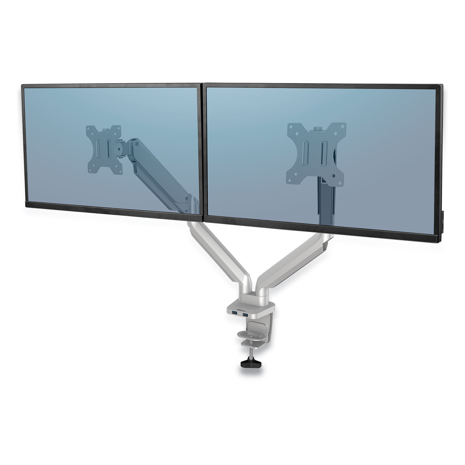 Fellowes® Platinum Series Dual Monitor Arm, For 27" Monitors, 360 deg