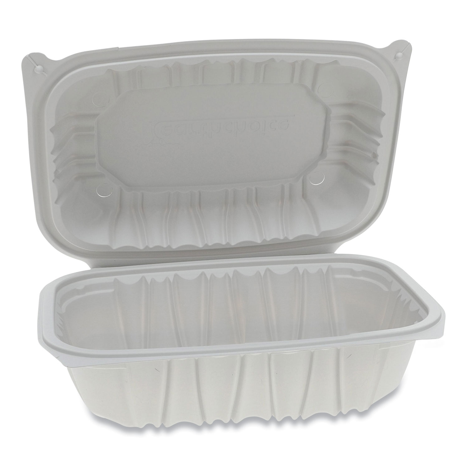 EarthChoice Vented Microwavable MFPP Hinged Lid Container, 9 x 6 x 3.1