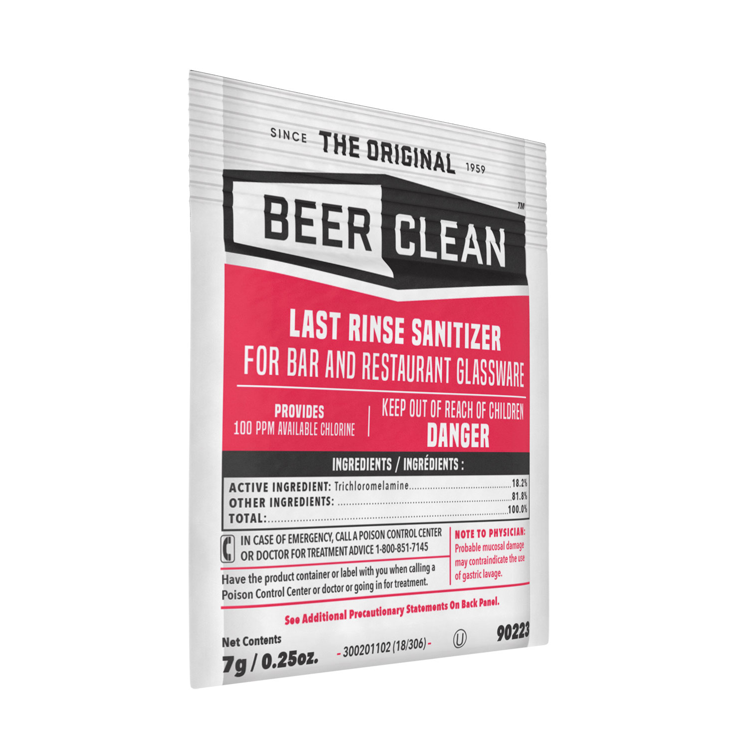Diversey™ Beer Clean Last Rinse Glass Sanitizer, Powder, 0.25 oz Packet