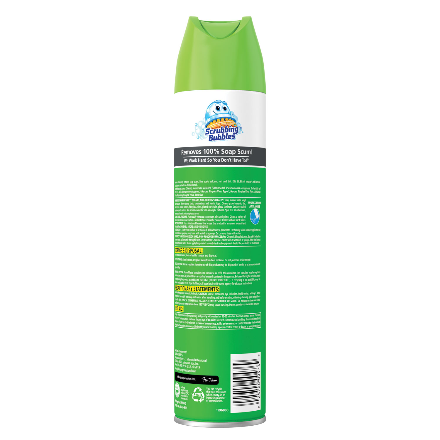 Disinfectant Restroom Cleaner II, Rain Shower Scent, 25 oz Aerosol