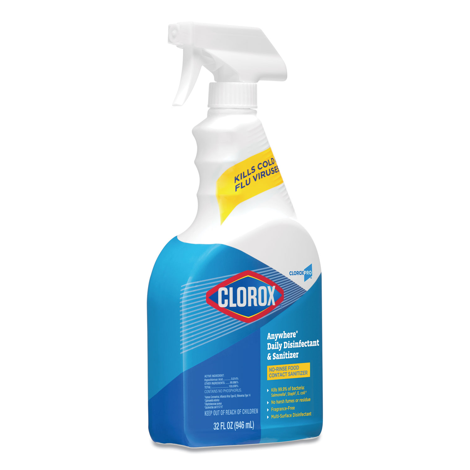 Clorox® Anywhere Hard Surface Sanitizing Spray, 32oz Spray Bottle, 12