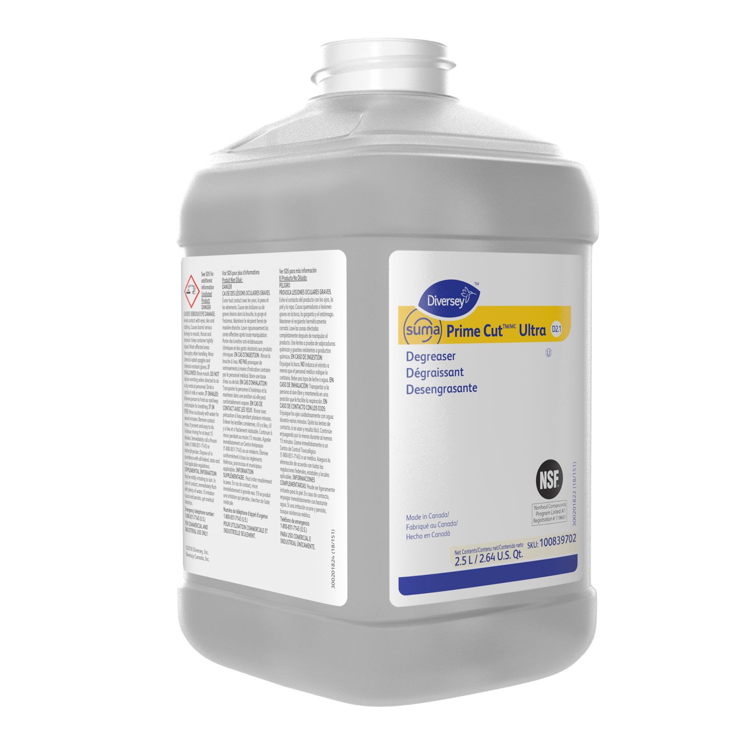 Diversey™ Suma Prime Cut Degreaser, 2.5 L JFill Refill, 2/Carton