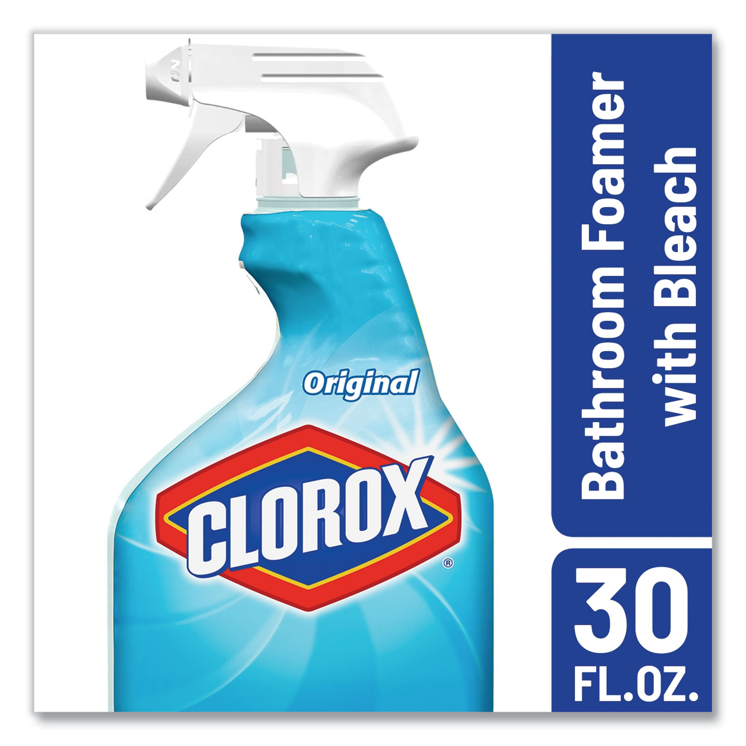 Clorox® Bleach Foamer Bathroom Spray, Original, 30 oz Spray Bottle, 9