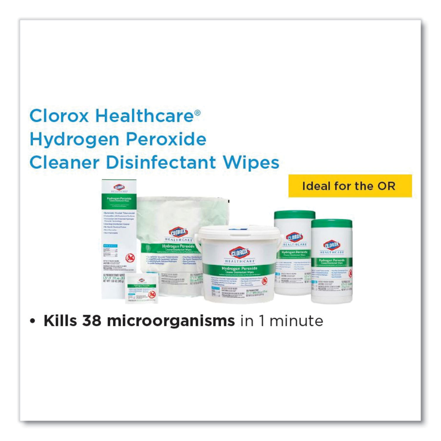 Clorox Healthcare® Hydrogen Peroxide Cleaner Disinfectant Wipes, 12 x