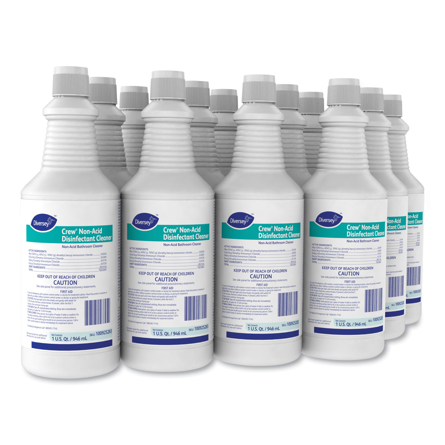 Diversey™ Crew Neutral NonAcid Bowl and Bathroom Disinfectant, 32 oz