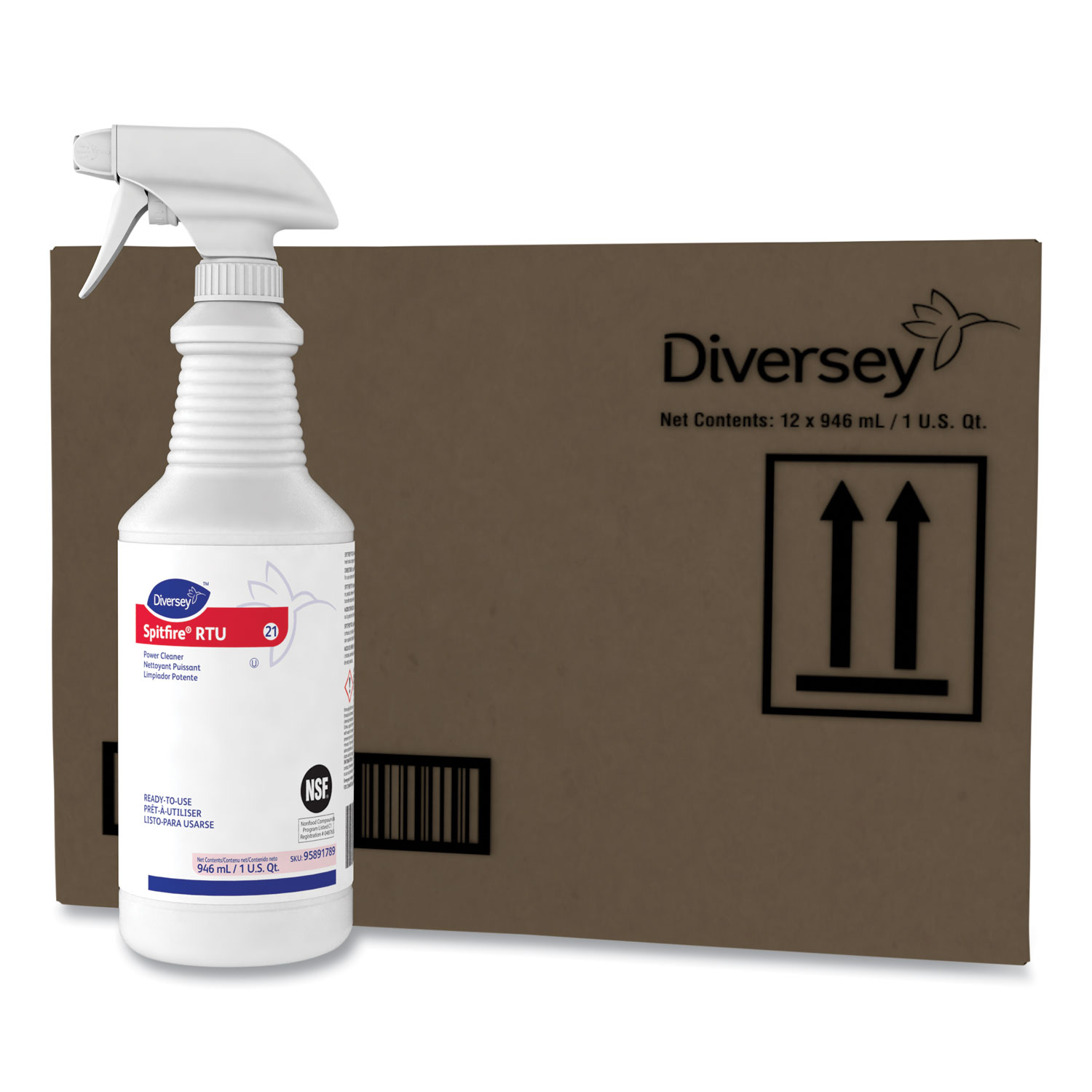 Diversey™ Spitfire Power Cleaner, Liquid, Fresh Pine Scent, 32 oz Spray