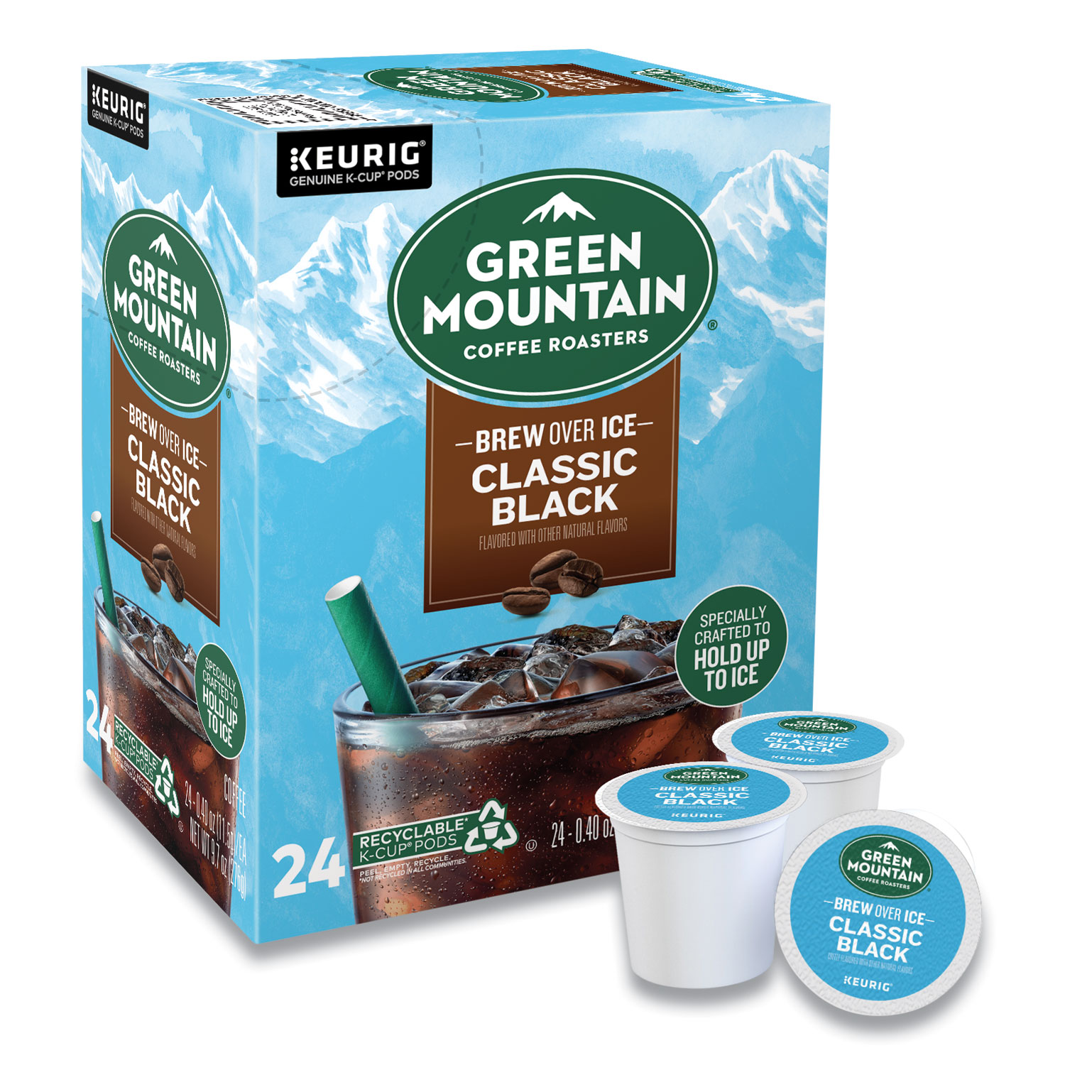 Green Mountain Coffee® Classic Black Brew Over Ice Coffee KCups, 24