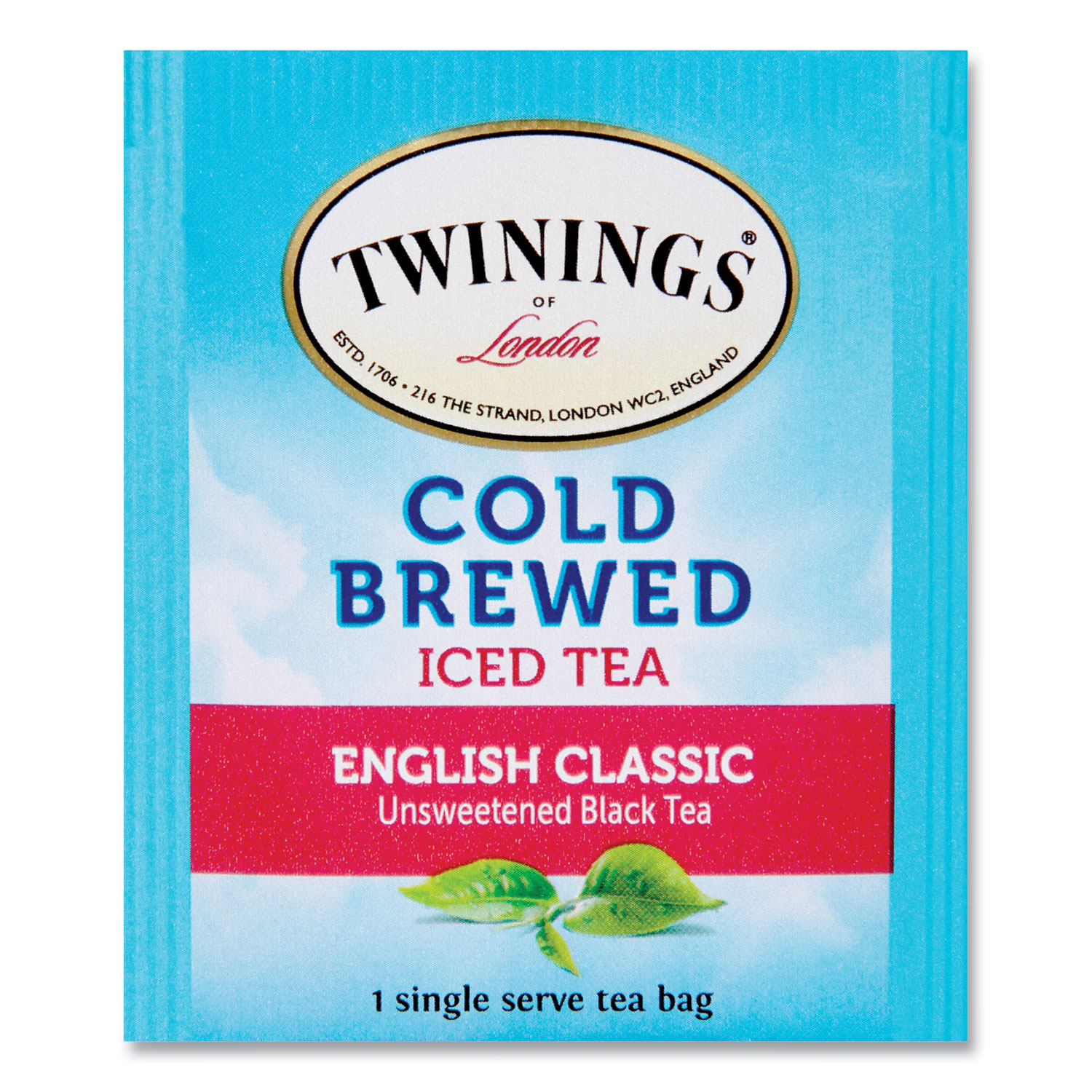 TWININGS® Cold Brew Iced Tea Bags, English Classic, 0.07 oz Tea Bag, 20