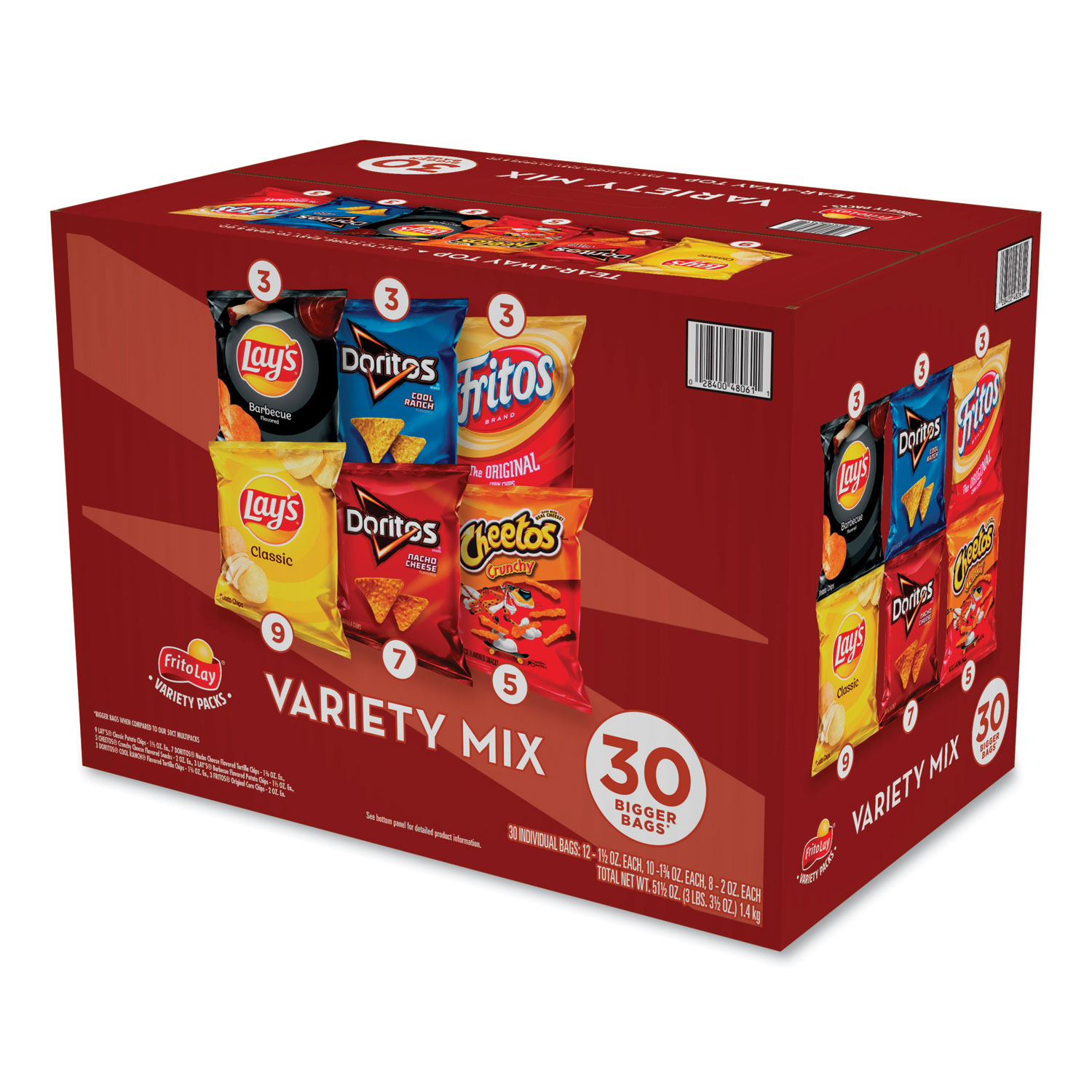 FritoLay Classic Variety Mix, Assorted, 30 Bags/Box Envirochemical