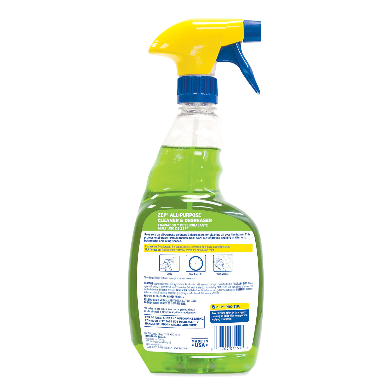 Zep Commercial® AllPurpose Cleaner and Degreaser, Fresh Scent, 32 oz