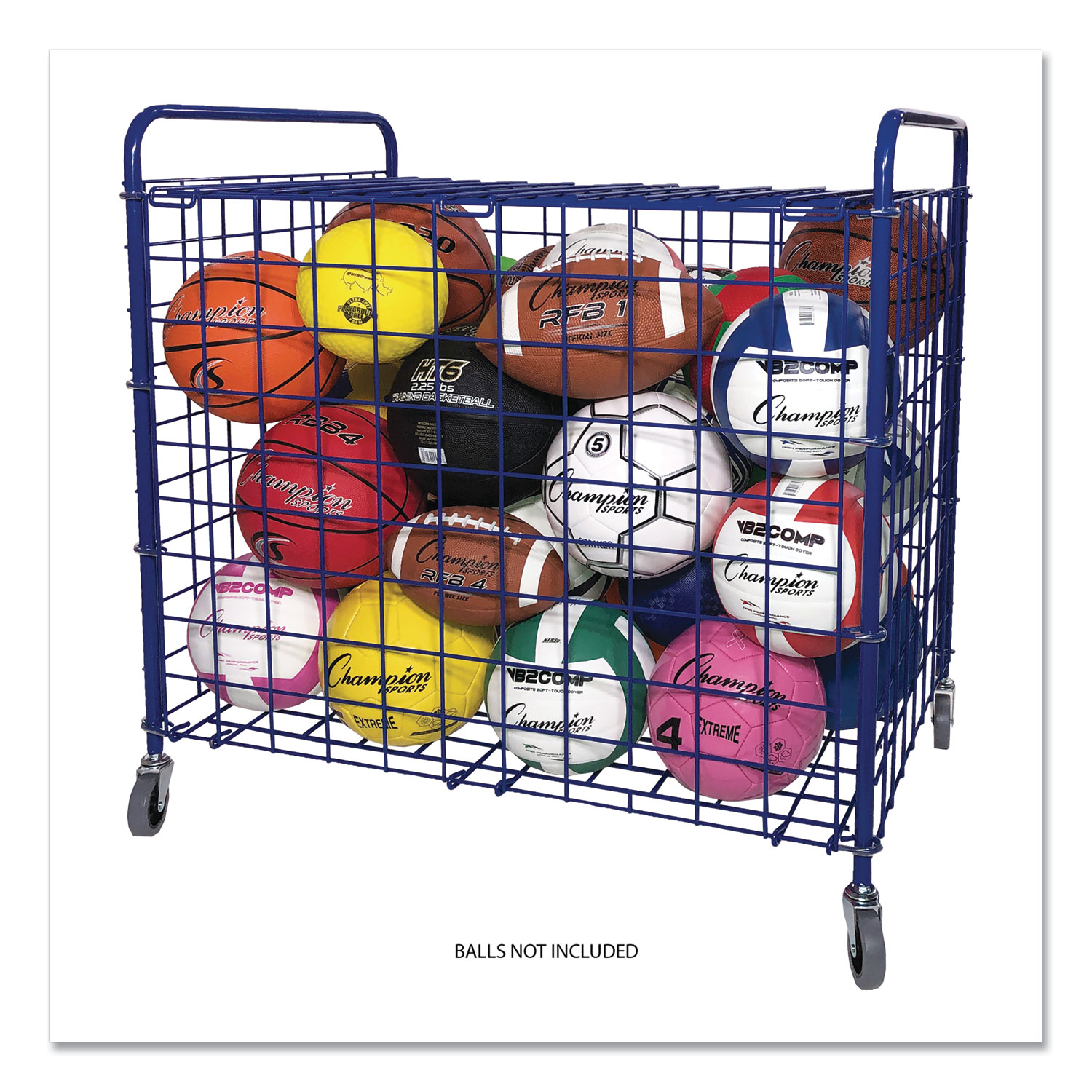 Champion Sports Lockable Ball Storage Cart, 24Ball Capacity, 37w x 22d