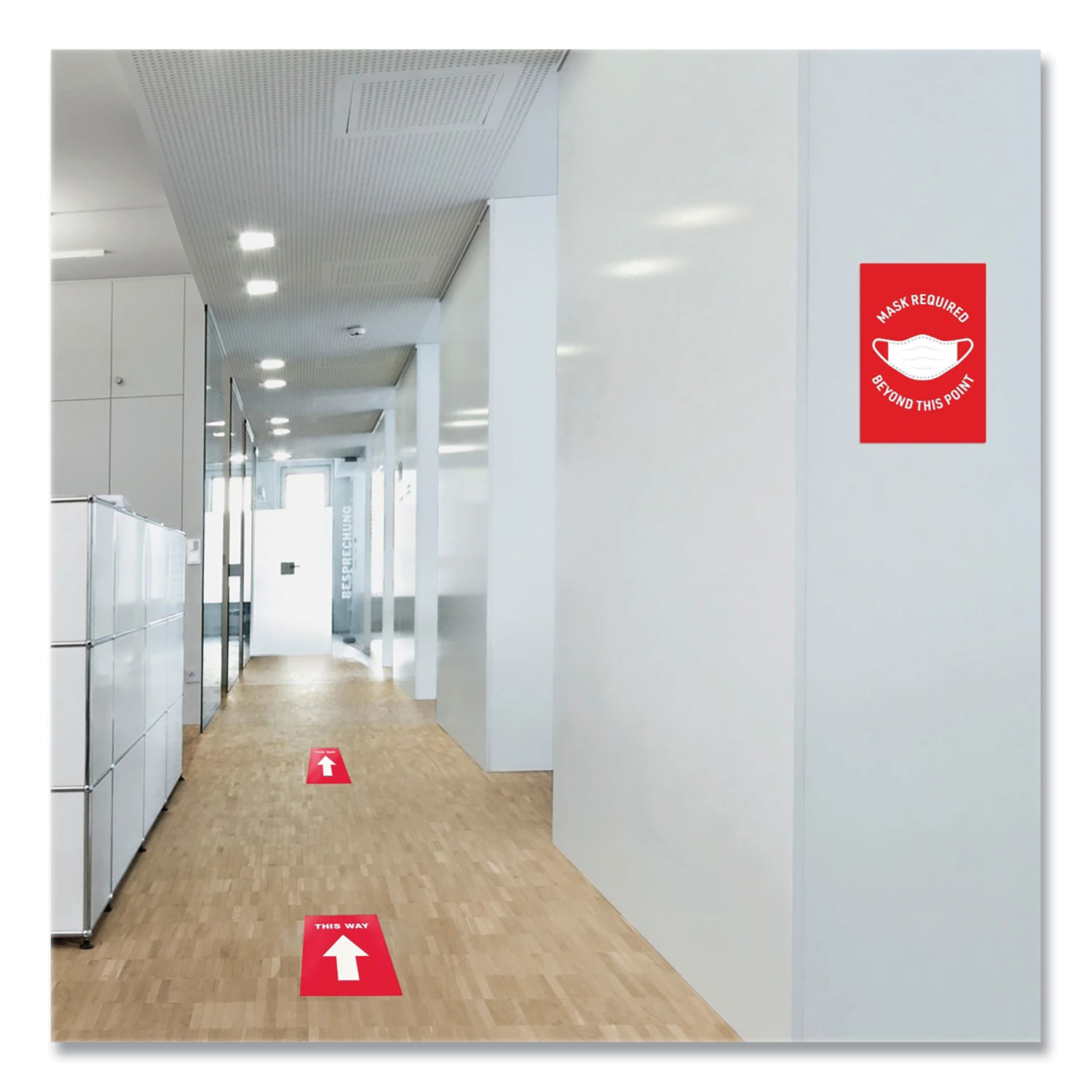 Preprinted Surface Safe Wall Decals, 7 x 10, Mask Required Beyond This