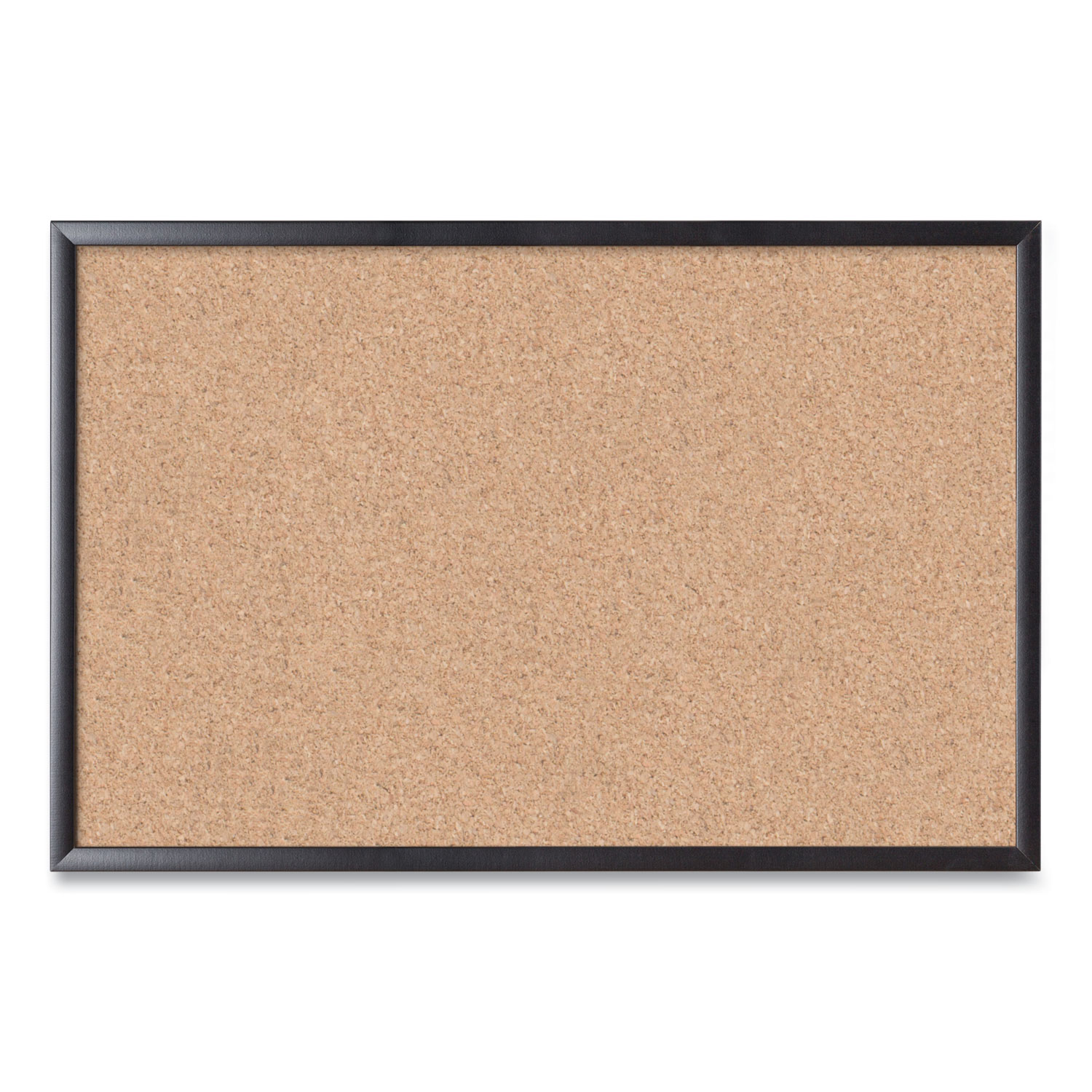 Cork Bulletin Board, 36 x 24, Natural Surface, Black Wood Frame