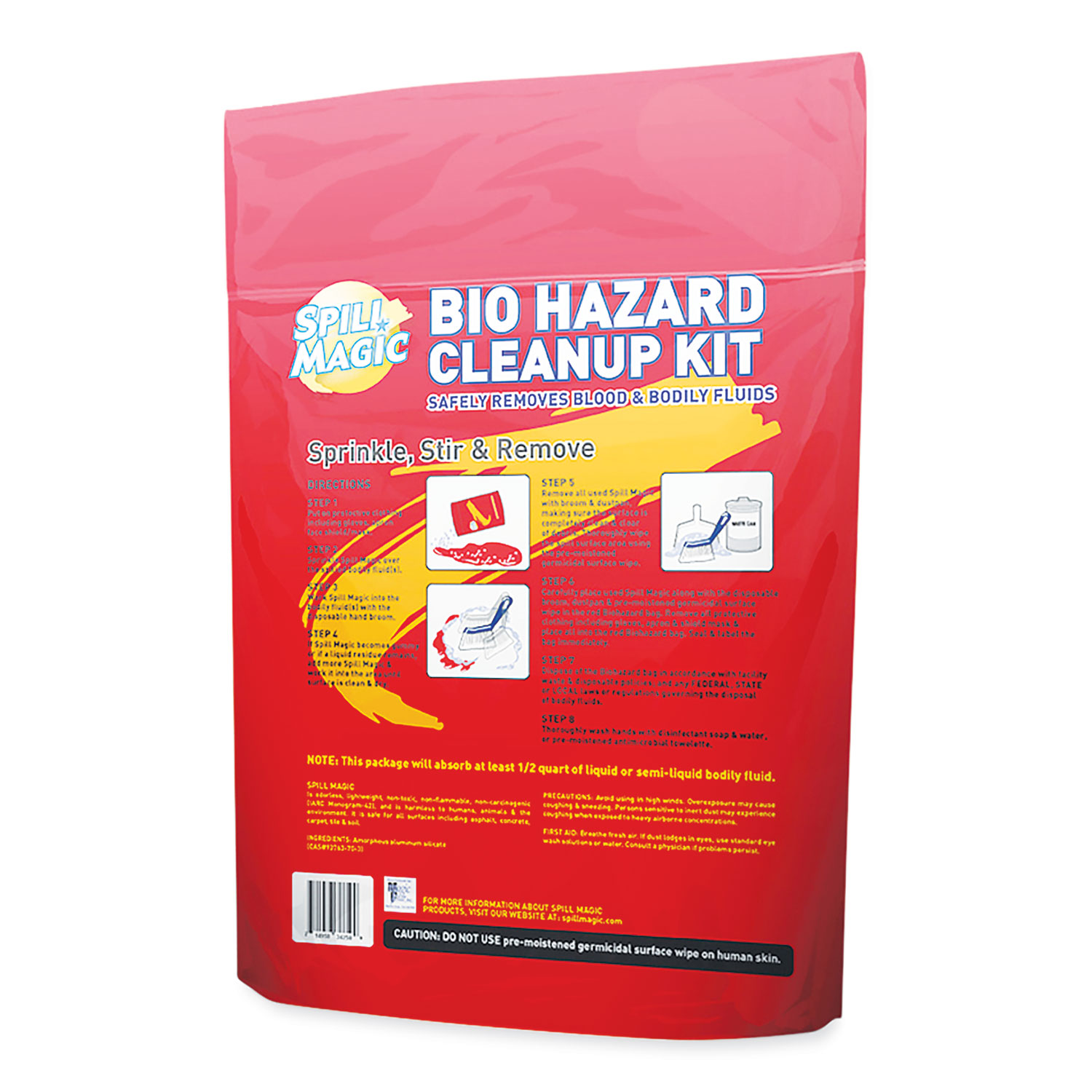 Spill Magic™ Biohazard Spill CleanUp, 3/4" x 6" x 9" Key4 Cleaning Supplies