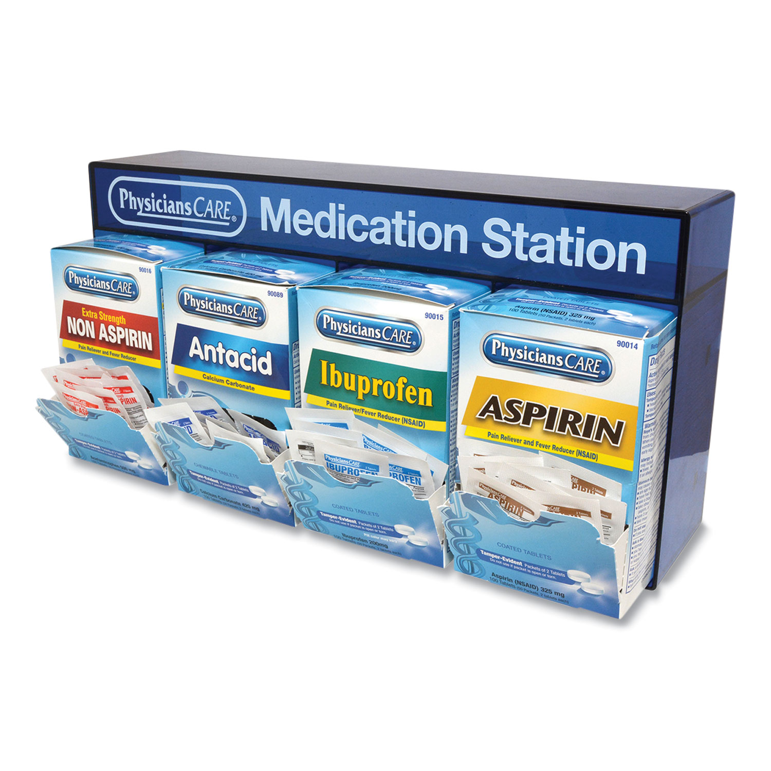 PhysiciansCare® Medication Station, Aspirin, Ibuprofen, Non Aspirin