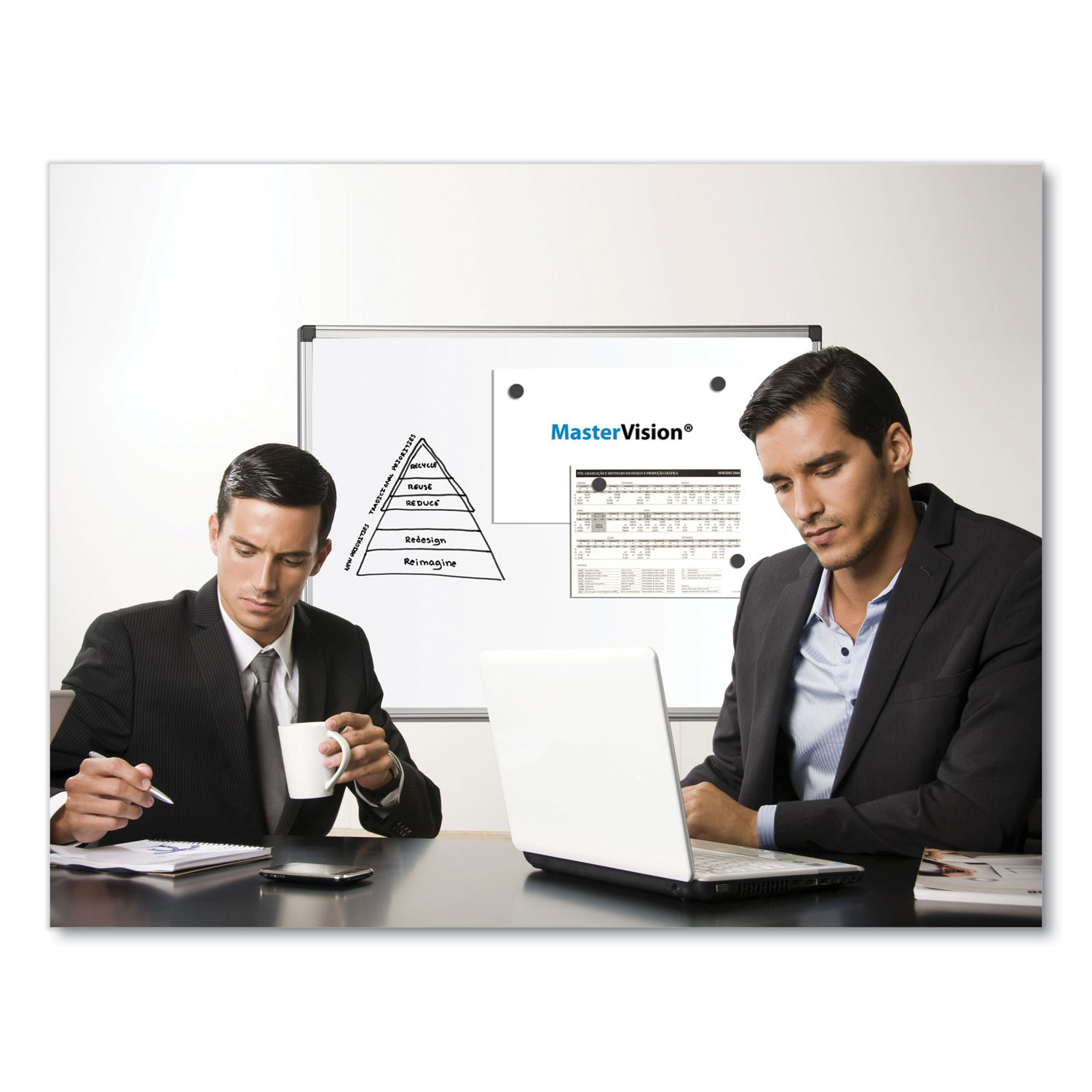 MasterVision® Value Lacquered Steel Dry Erase Board, 96 x 48