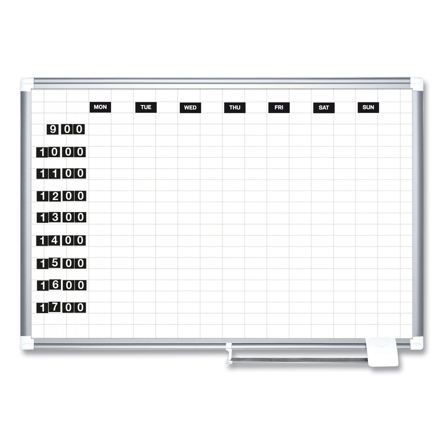 Gridded Steel Dry Erase Planning Board, 1 x 2 Grid, 72 x 48