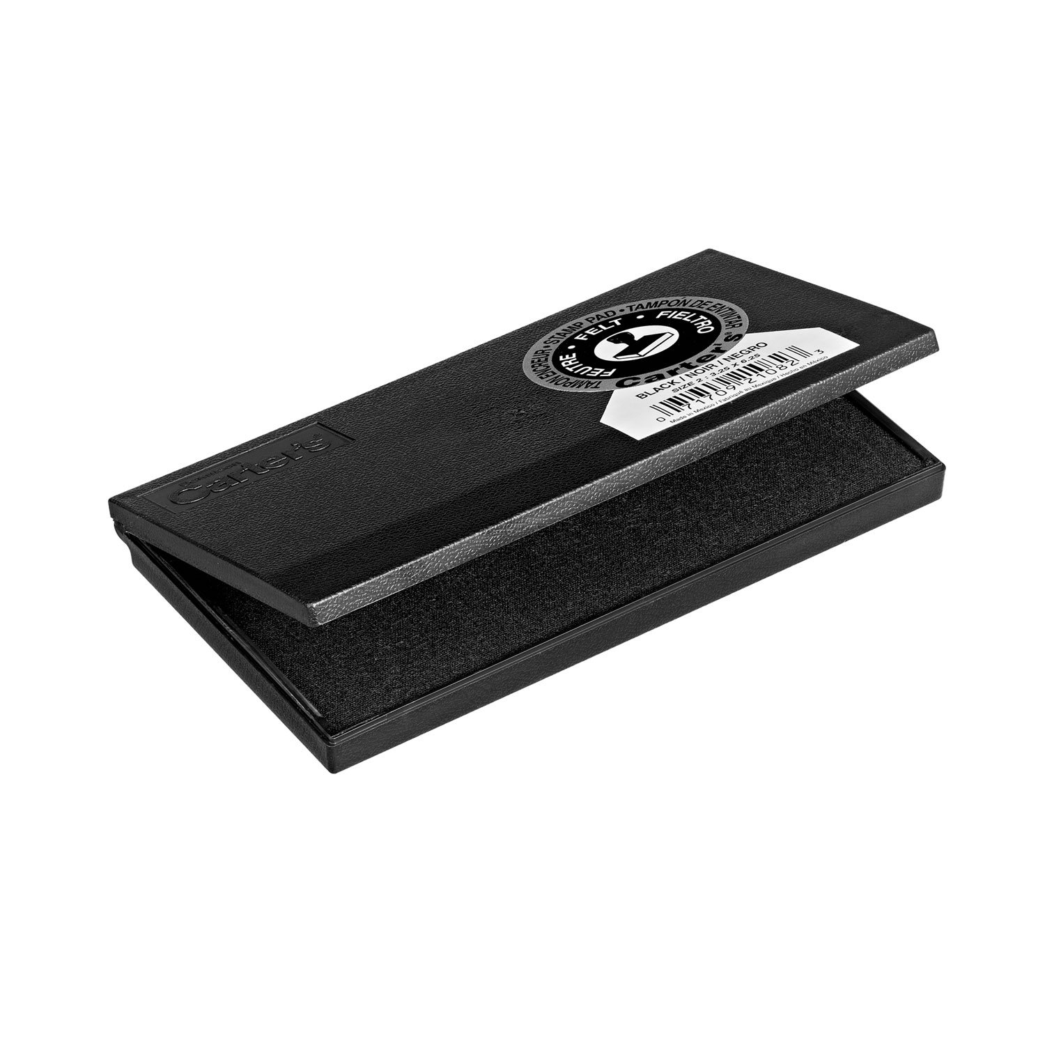 PreInked Felt Stamp Pad, 6.25" x 3.25", Black Cartridge Savers
