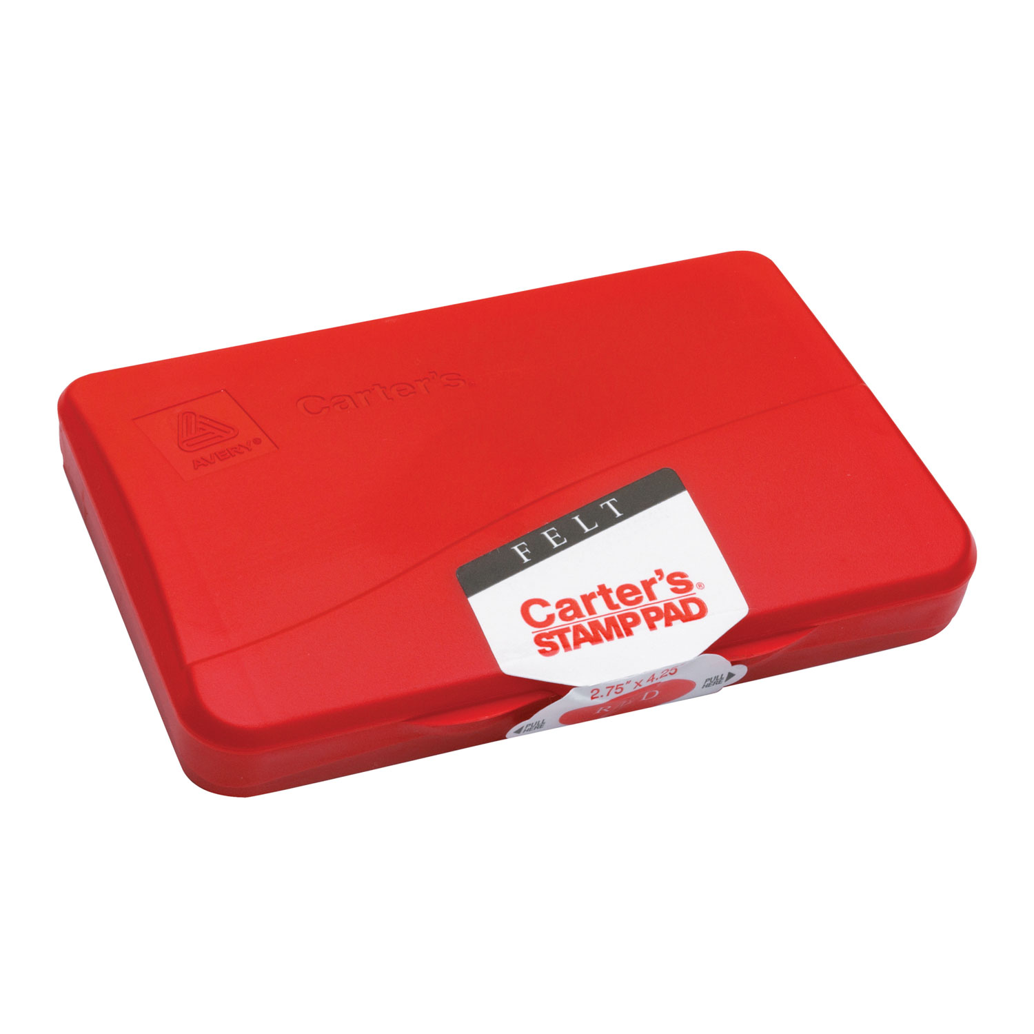 PreInked Felt Stamp Pad, 4.25" x 2.75", Red US Labels and Materials