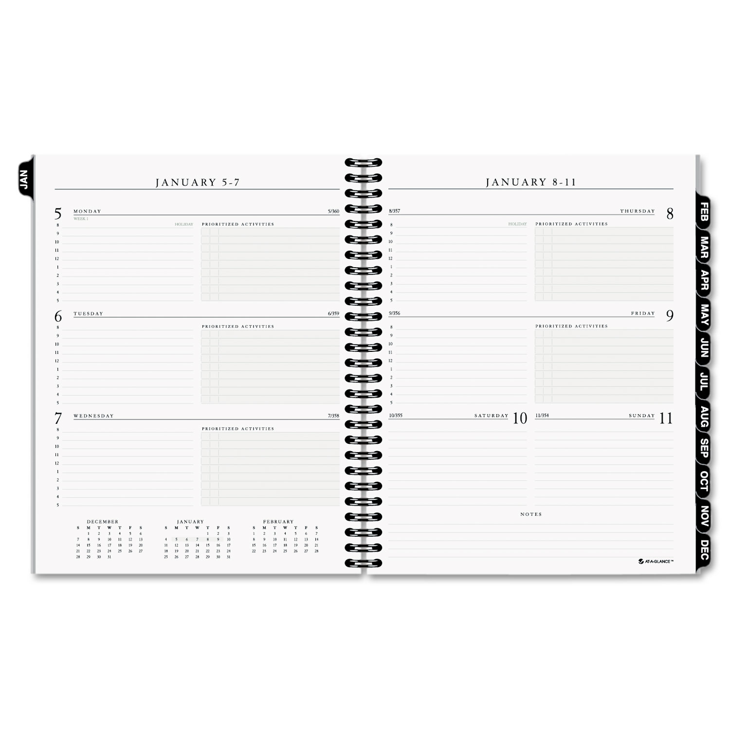 Executive Weekly/Monthly Planner Refill with Hourly Appointments, 8.75
