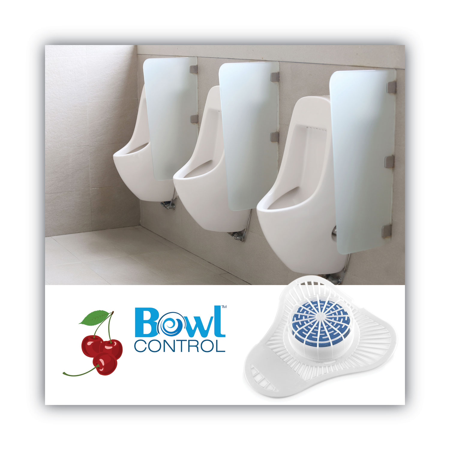 OdoBan® Urinal Screen with NonPara Deodorizer Block, Cherry Scent