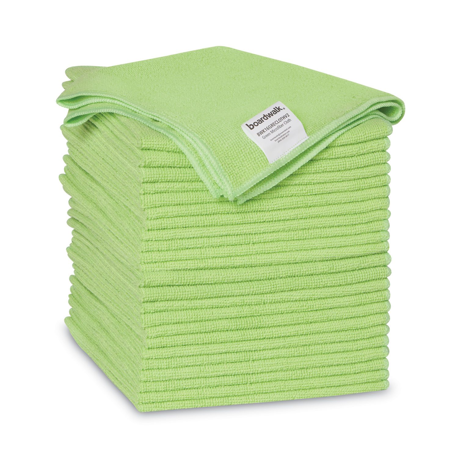Microfiber Cleaning Cloths, 16 x 16, Green, 24/Pack Pointer Office