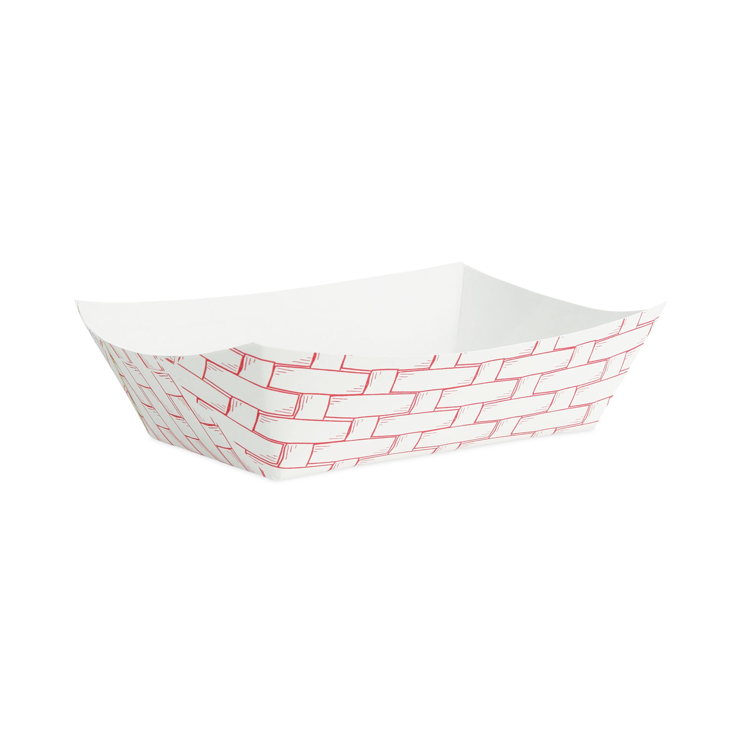 Paper Food Baskets, 2.5 lb Capacity, Red/White, 500/Carton Cartridge