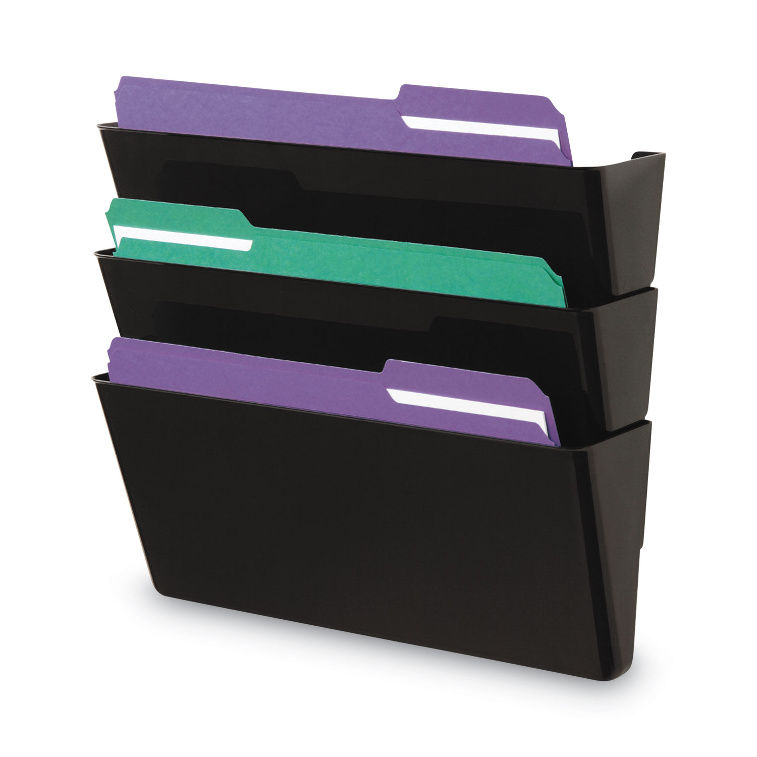 Universal® Wall File Pockets, 3 Sections, Letter Size,13" x 4.13" x 14.
