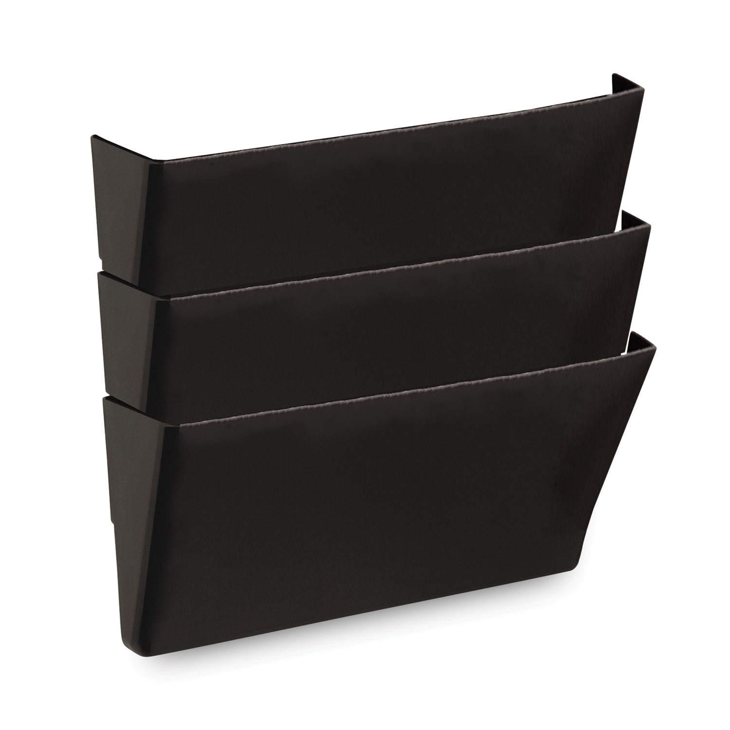 Wall File Pockets, 3 Sections, Letter Size,13" x 4.13" x 14.5", Black