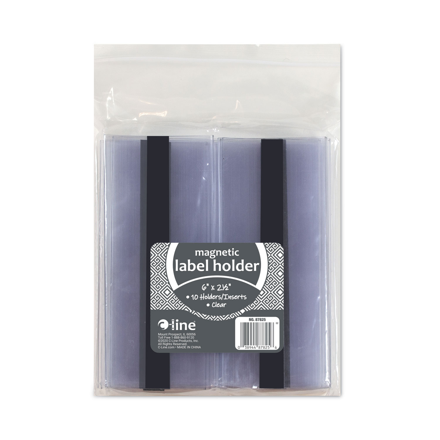 Clear Label Holders, Side Load, 6 x 2.5, 10/Pack myEliteProducts