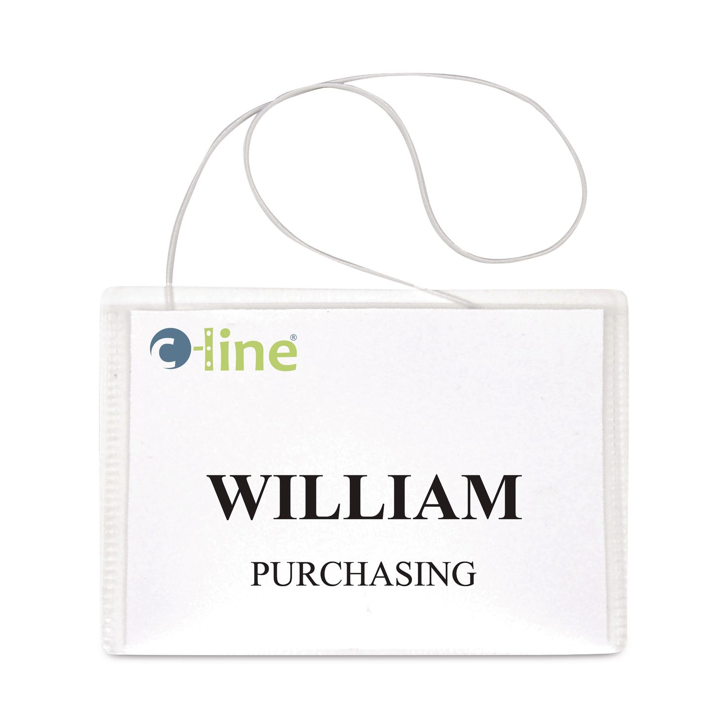 Name Badge Kits, Top Load, 4 x 3, Clear, Elastic Cord, 50/Box Reparto