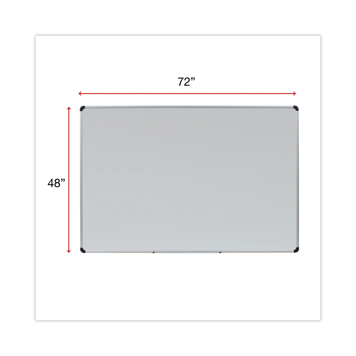Steel Dry Erase Marker Board, 72" x 48", White Surface, Satin Aluminum Frame BOSS